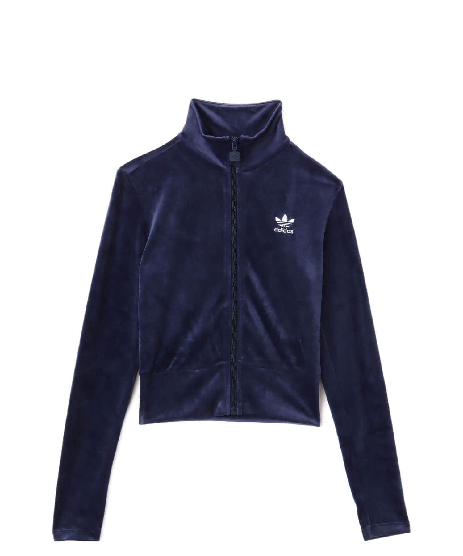 adidas ESSENTIALS VELVET FITTED TRACK TOP ナイトインディゴのメイン画像