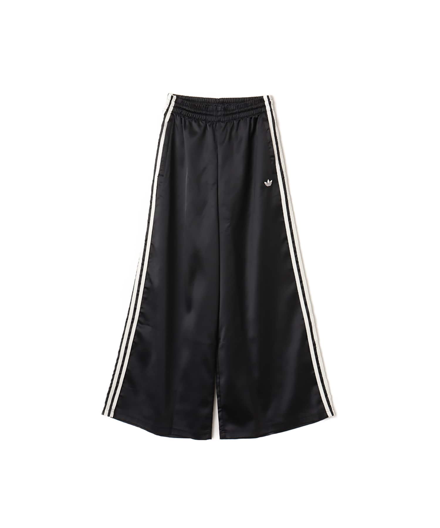 adidas SATIN WIDE LEG PANTS RUFFLE 3S ブラックのメイン画像