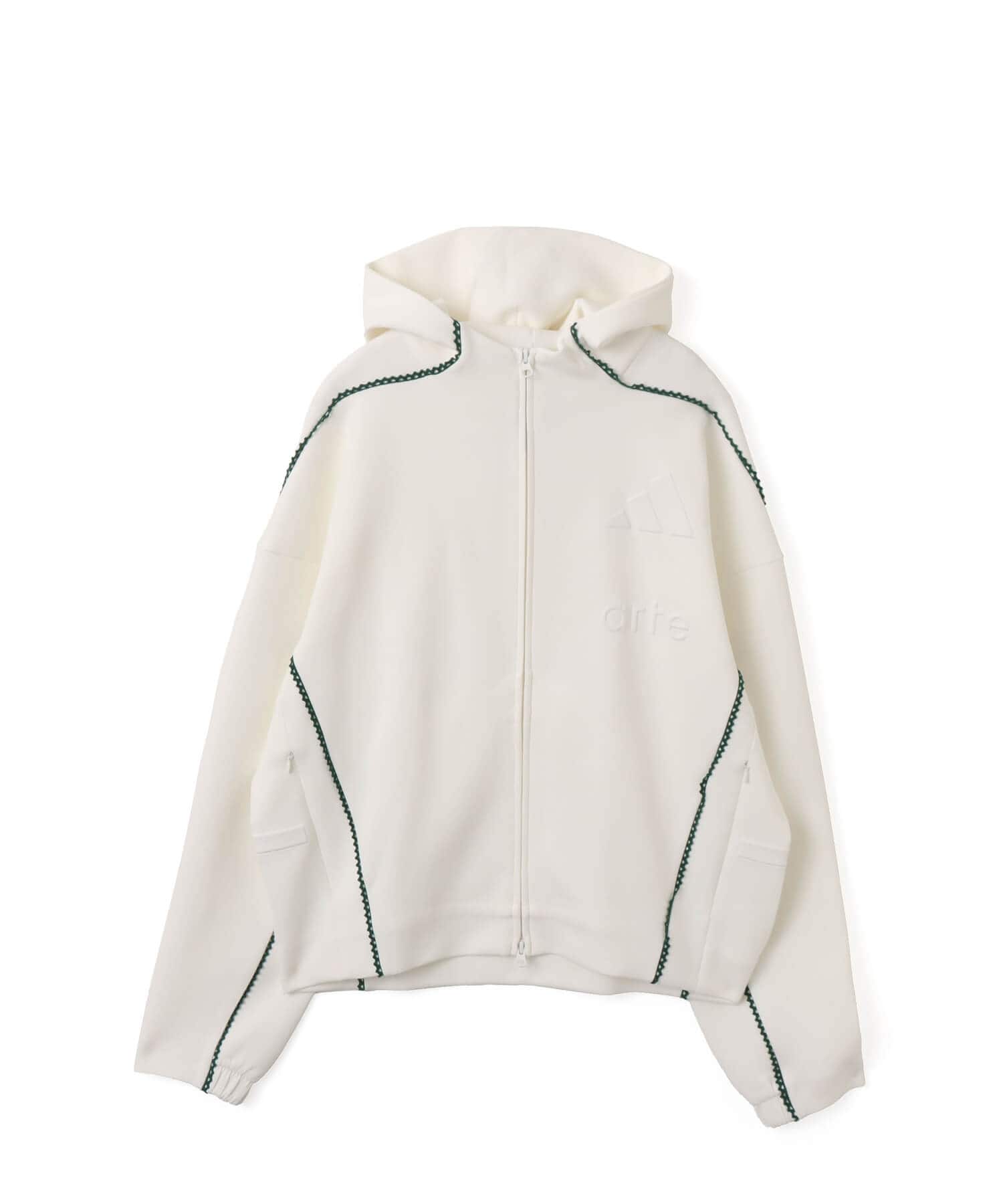 adidas X ARTE ANTWERP Z.N.E. FULL-ZIP TRACK TOP ホワイト/ベタースカーレットのメイン画像