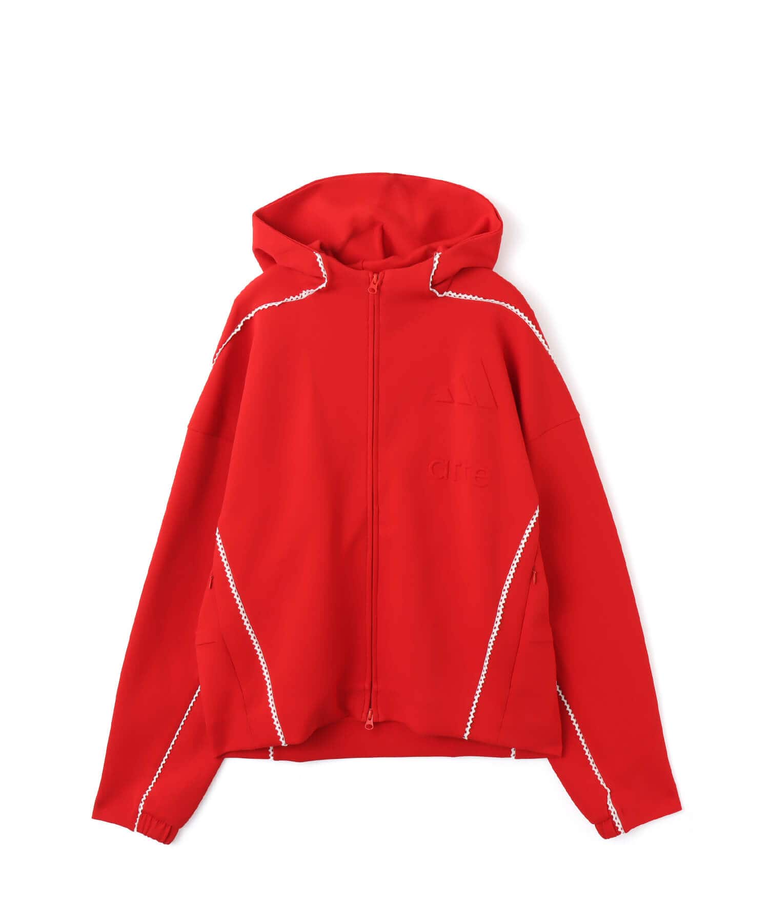 adidas X ARTE ANTWERP Z.N.E. FULL-ZIP TRACK TOP ベタースカーレット/ホワイトのメイン画像