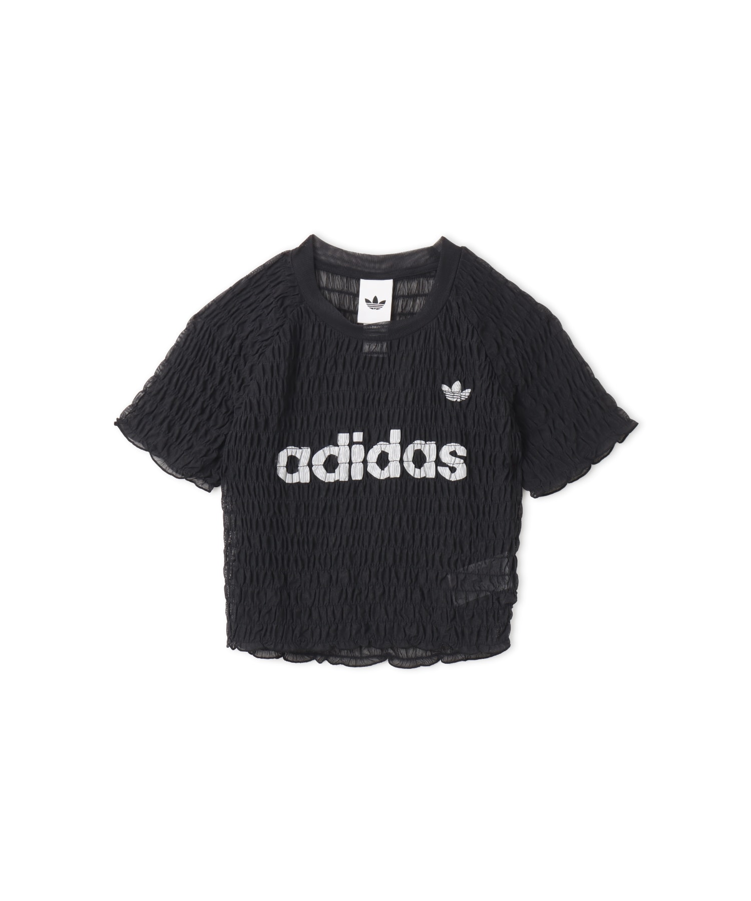 adidas SMOCKED CALI TEE ブラックのメイン画像