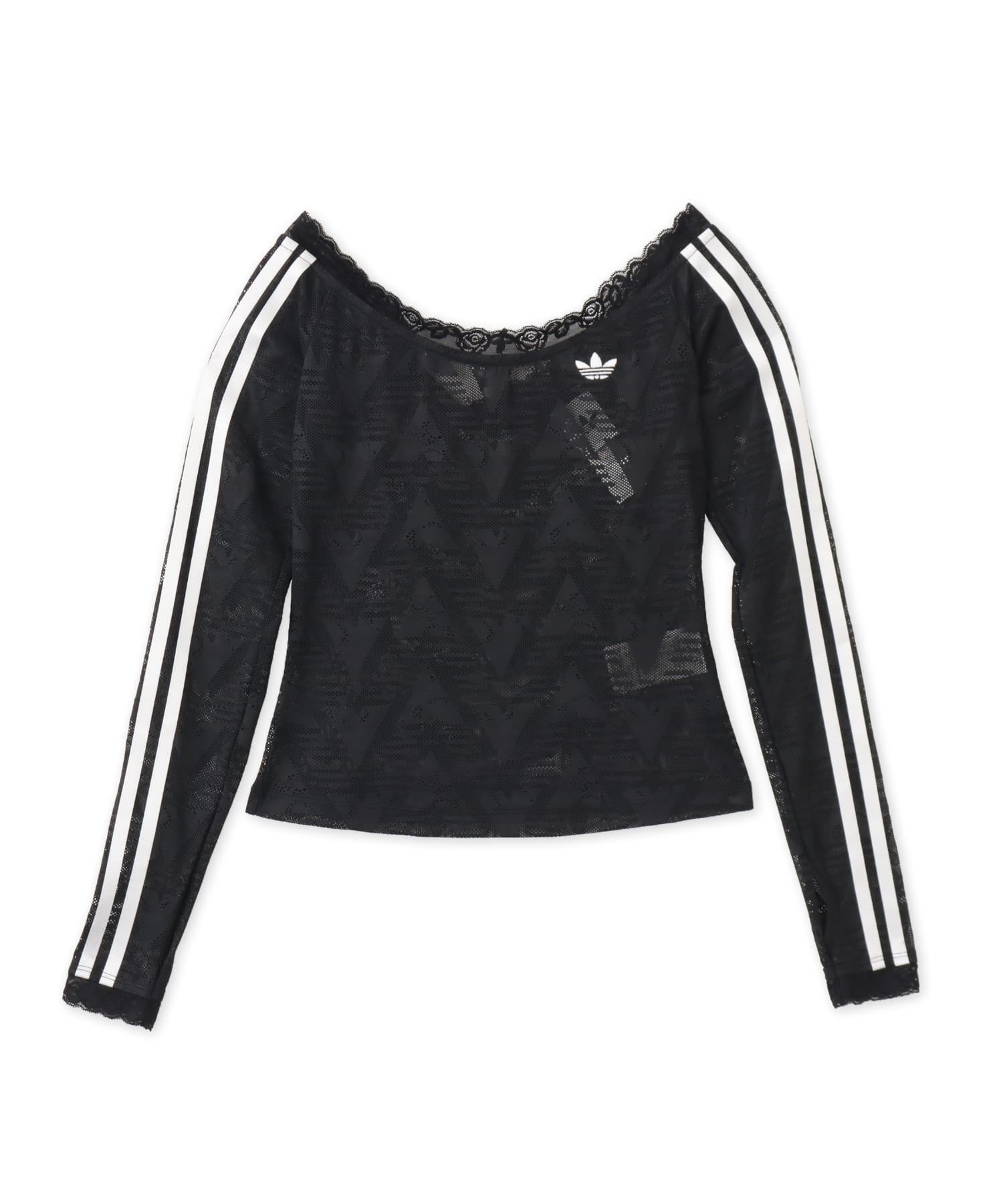 adidas LACE BARDOT TOP ブラックのメイン画像