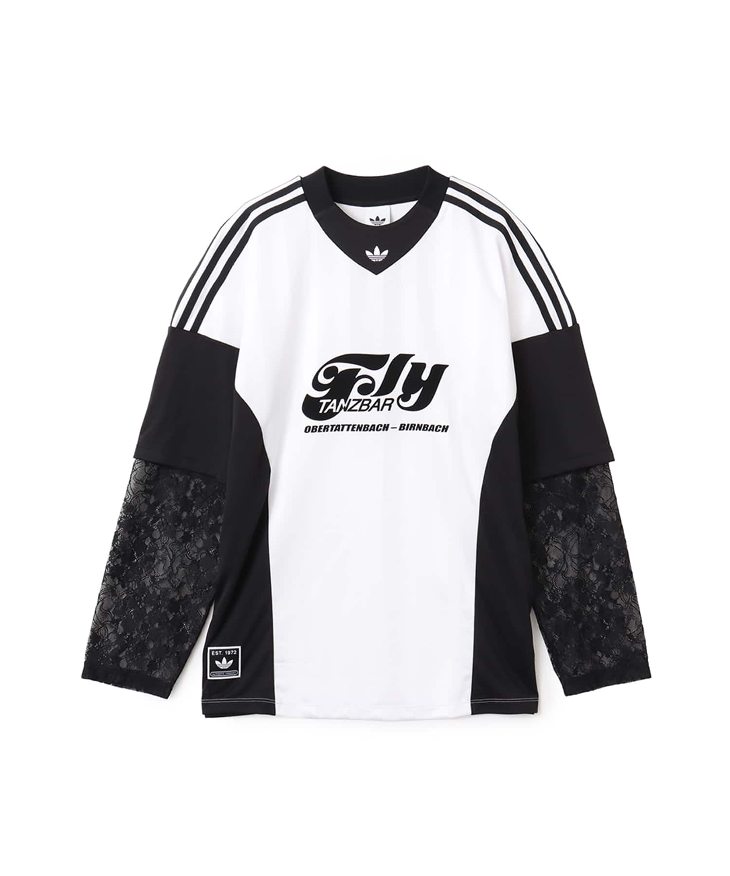 adidas LONGSLEEVE LACE JERSEY ホワイト/ブラックのメイン画像