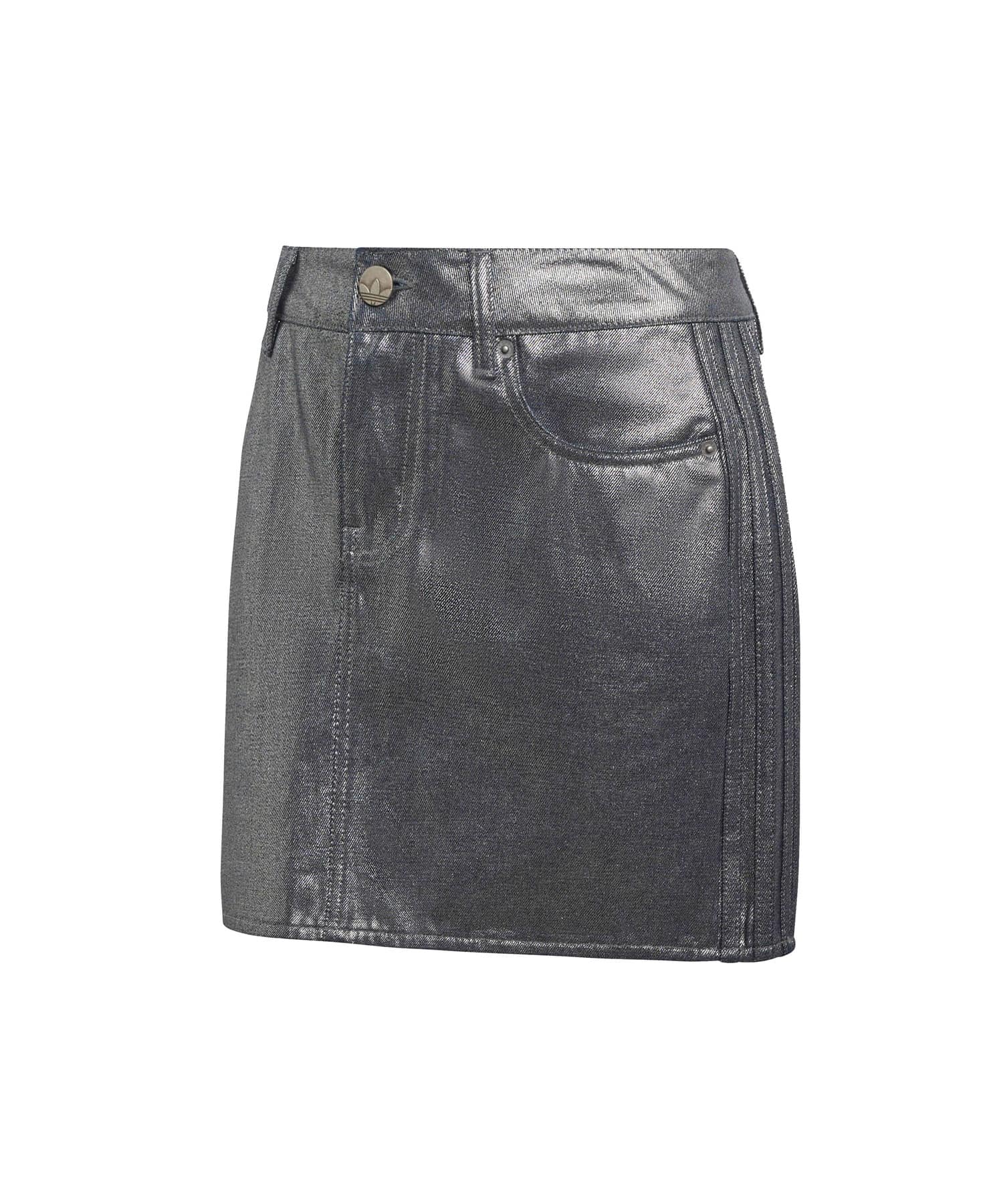 adidas 3 STRIPES SKIRT DENIM シルバーメタリックのメイン画像