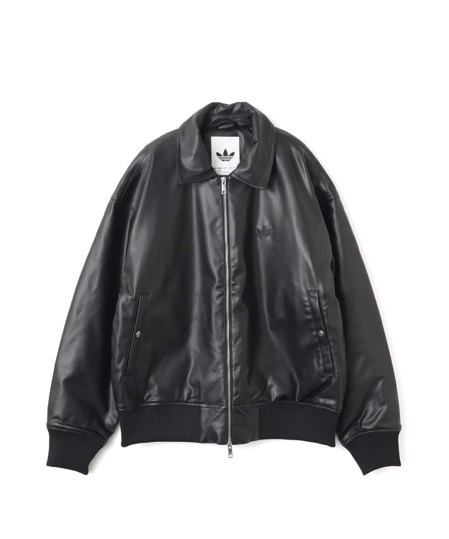 adidas PREMIUM ESSENTIALS PLEATHER BOMBER JACKET ブラックのメイン画像