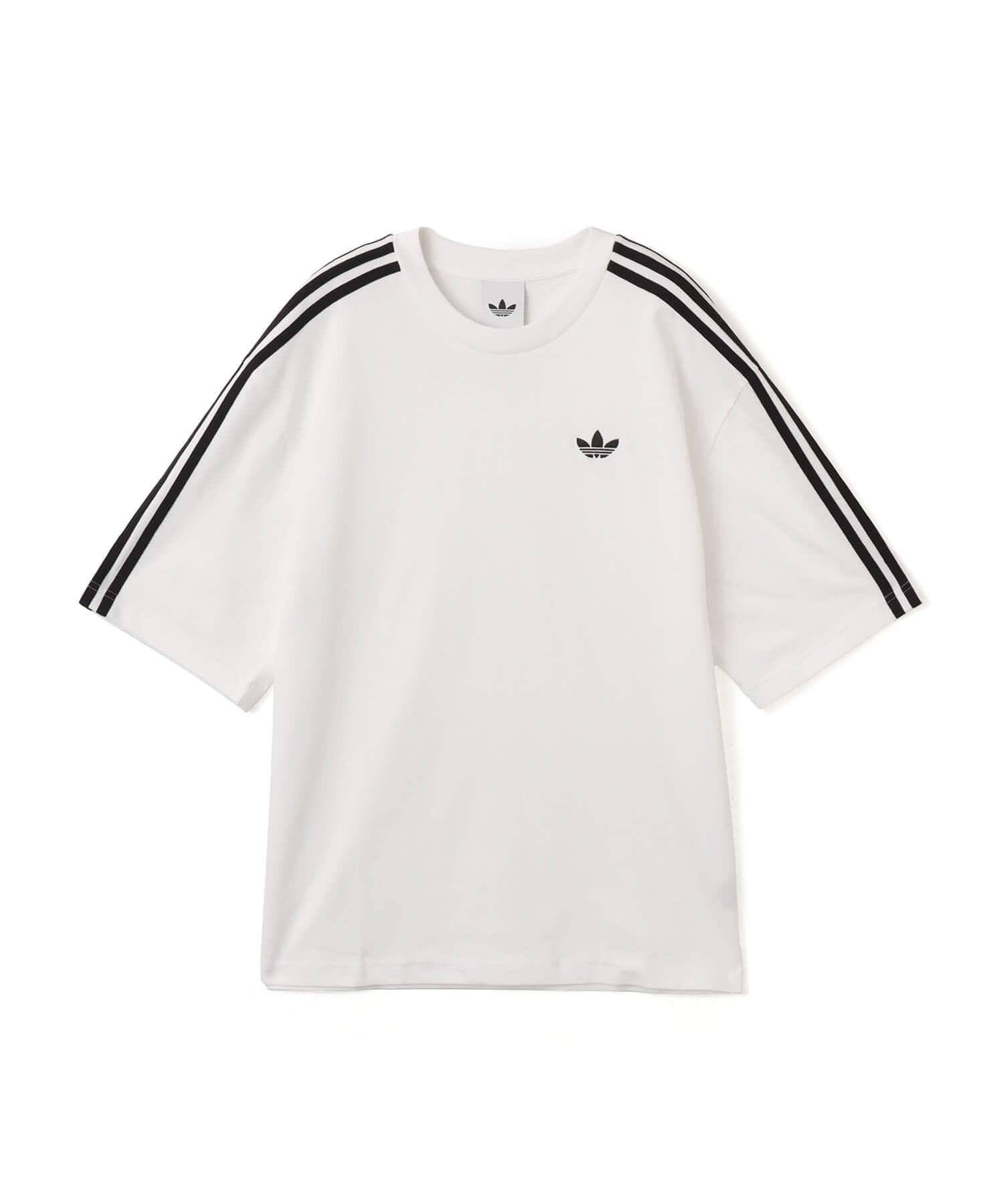 adidas ADICOLOR 3-STRIPES OVERSIZED TEE ホワイトのメイン画像