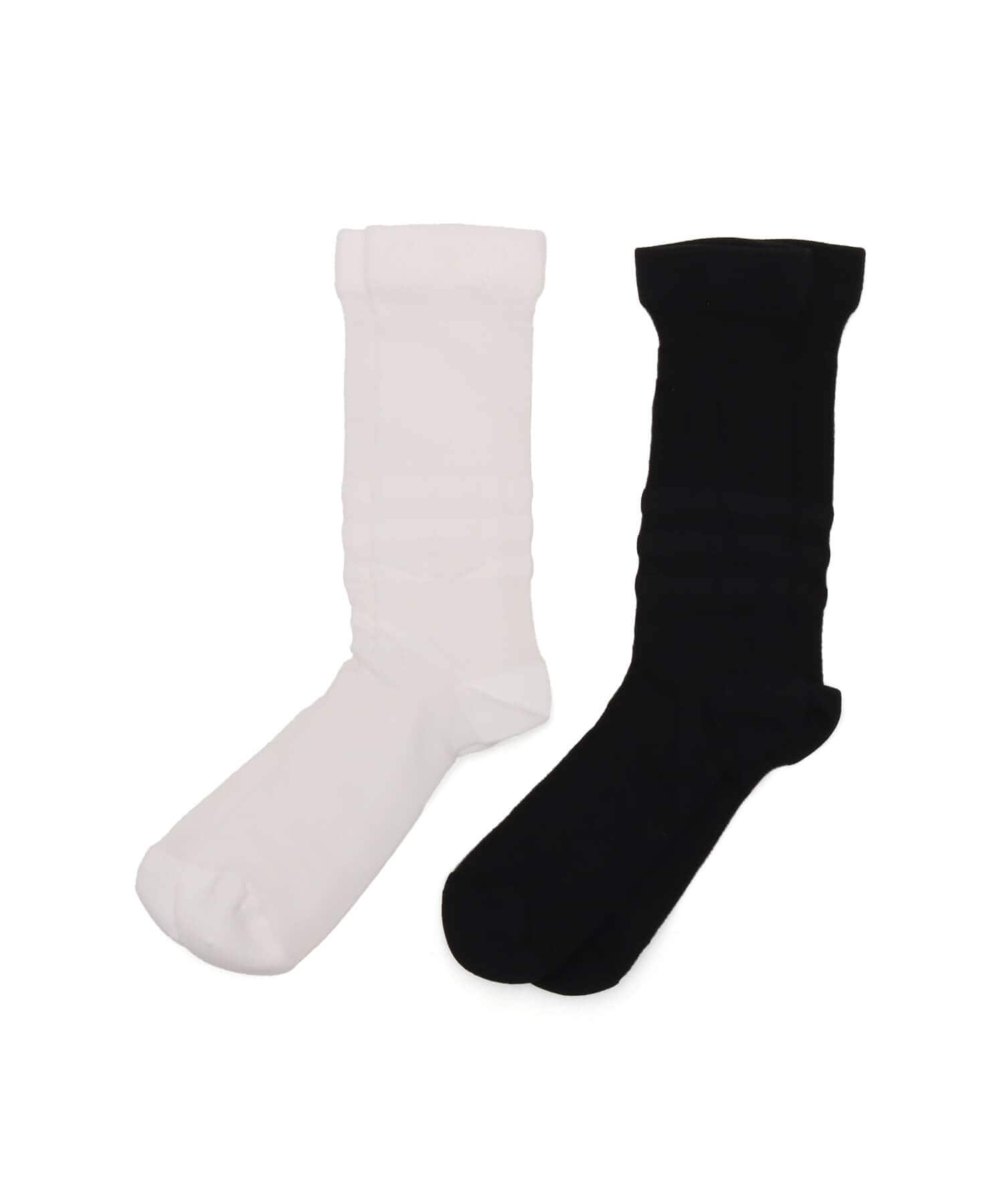 adidas SHEER HIGH CREW SOCKS 2 PAIRS ホワイト/ブラックのメイン画像