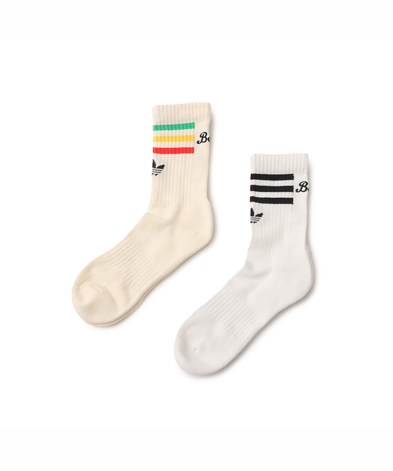 adidas BOB MARLEY SOCKS 2PP ホワイト/クリームホワイトのメイン画像