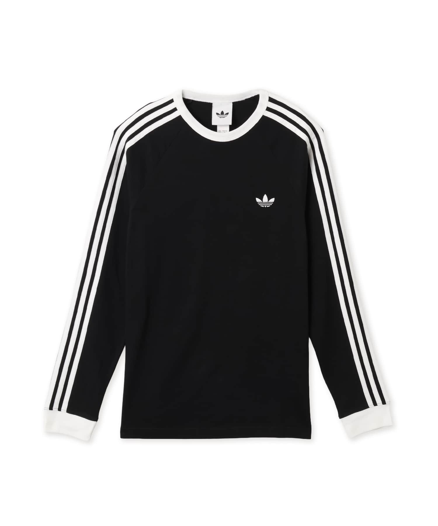 adidas 3-STRIPES LONGSLEEVE TEE ブラックのメイン画像