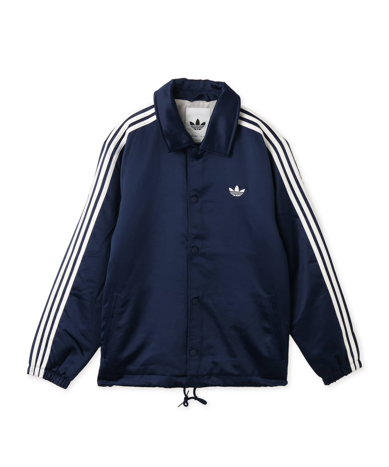 adidas 3 STRIPES SATIN PADDED JACKET ナイトインディゴのメイン画像