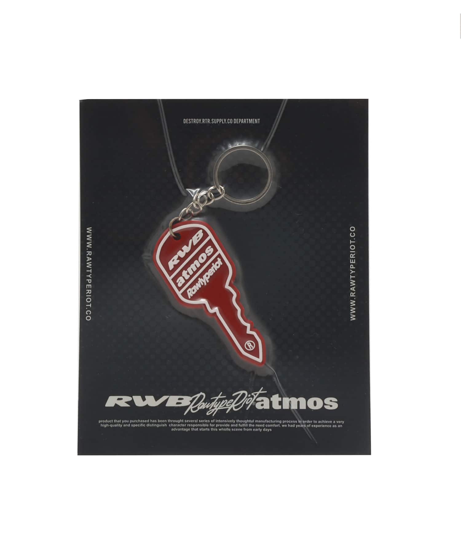 RawTypeRiot x RWB x Atmos Rubber Key Chain REDのメイン画像
