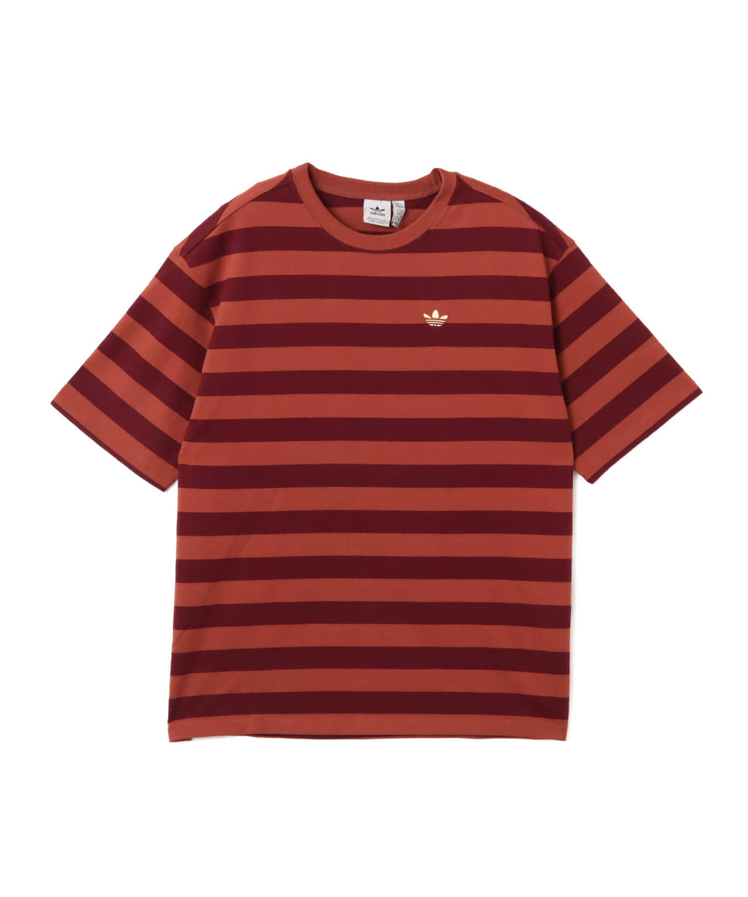 adidas ATHLETIC DEPT STRIPED SHORT SLEEVE TEE マルーン/ワイルドセピアのメイン画像