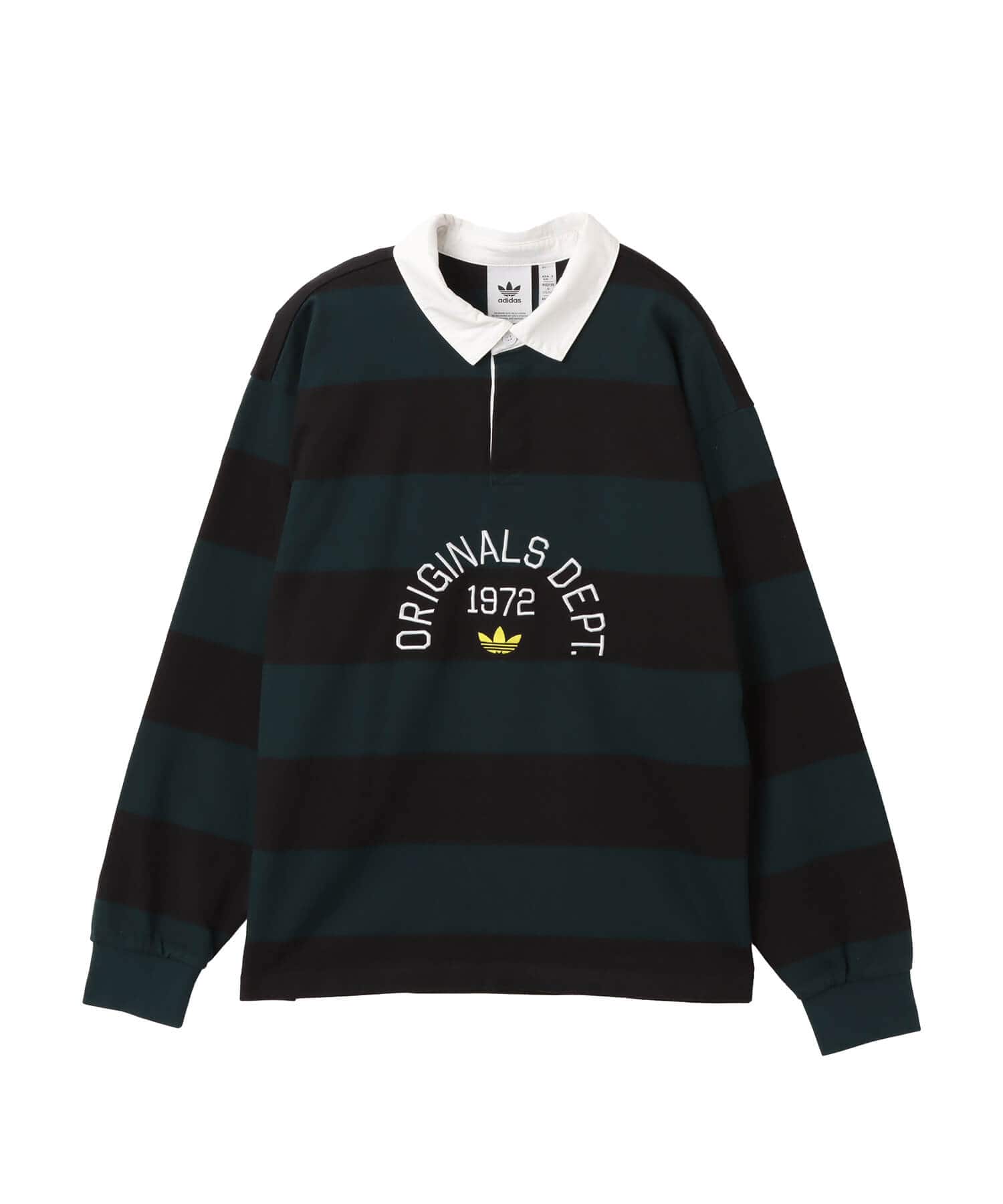adidas DEPT STRIPED POLO SHIRT ブラック/オーロラアイビーのメイン画像