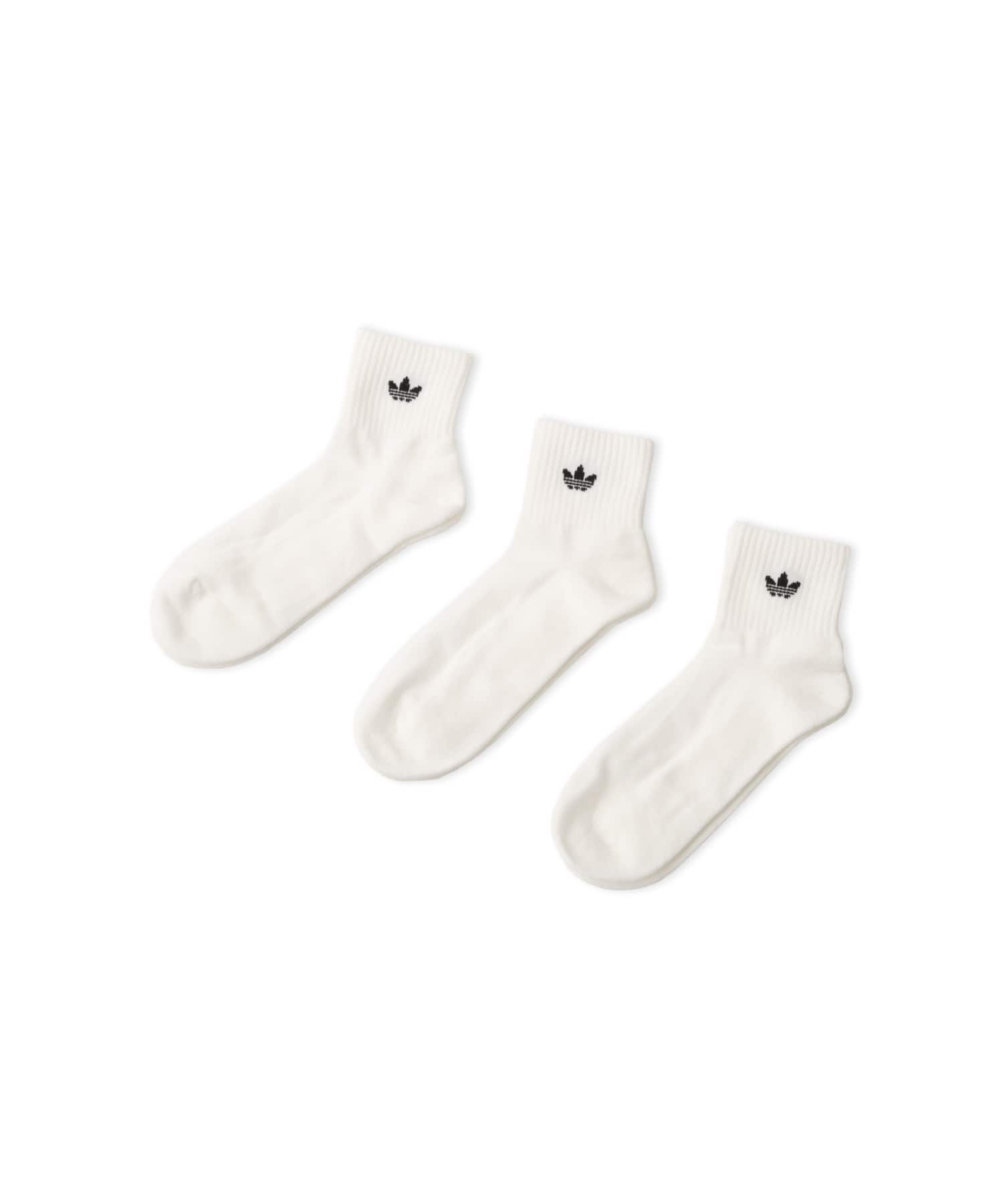 adidas MID ANKLE SOCK 3 PAIR PACK ホワイトのメイン画像