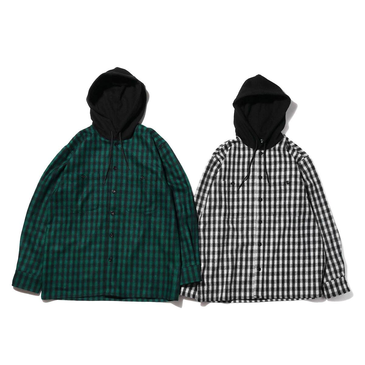 green hooded flannel