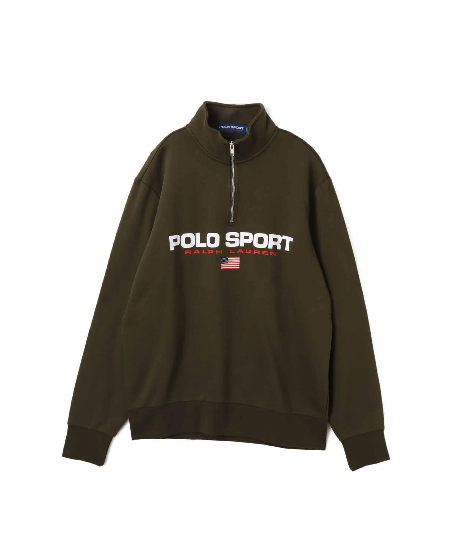 POLO RALPH LAUREN POLO SPORT HALF ZIP SWEATSHIRT COMPANY OLIVEのメイン画像
