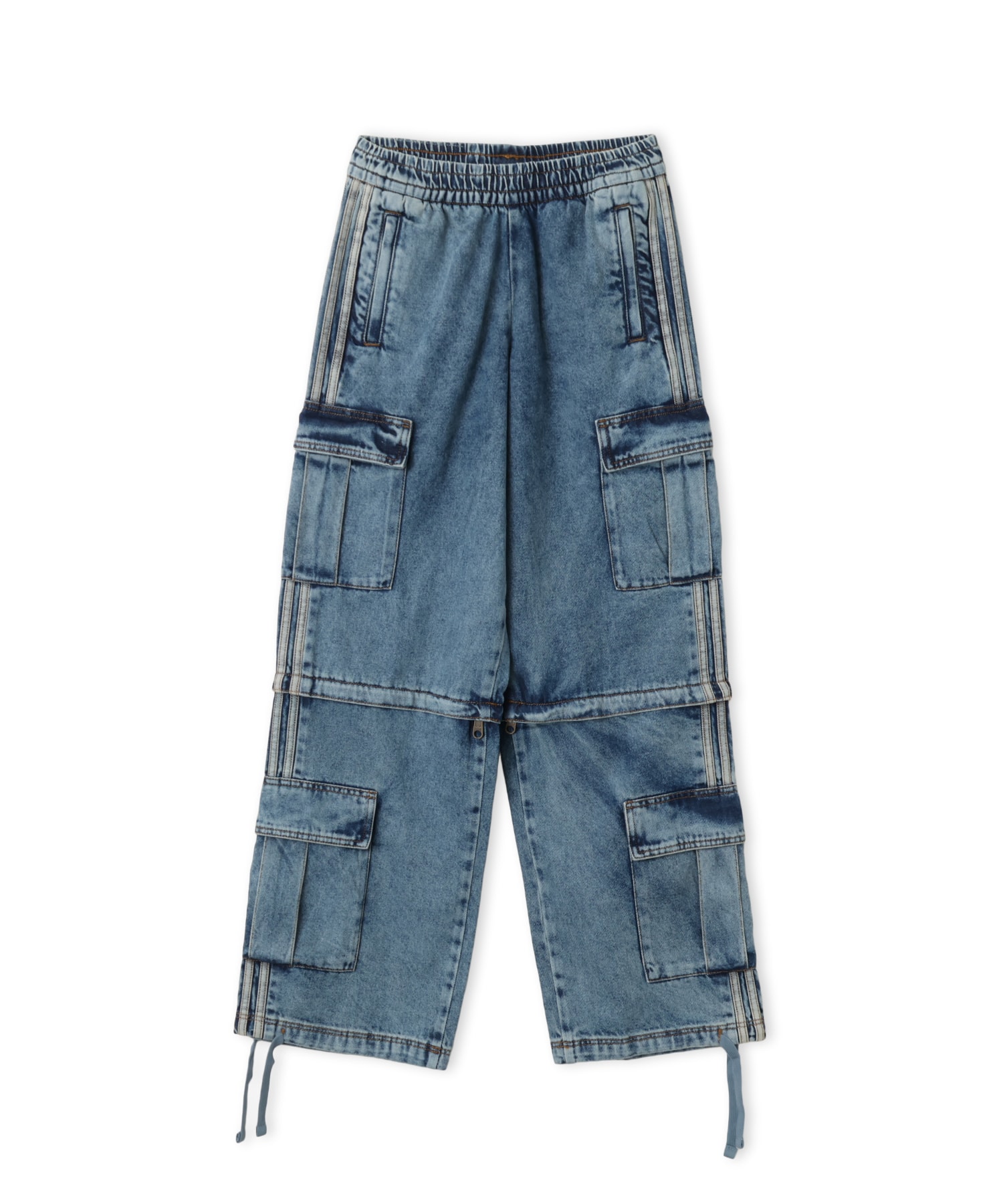 adidas MID RISE 2-IN-1 DENIM PANTS ウォーンブルーデニムのメイン画像