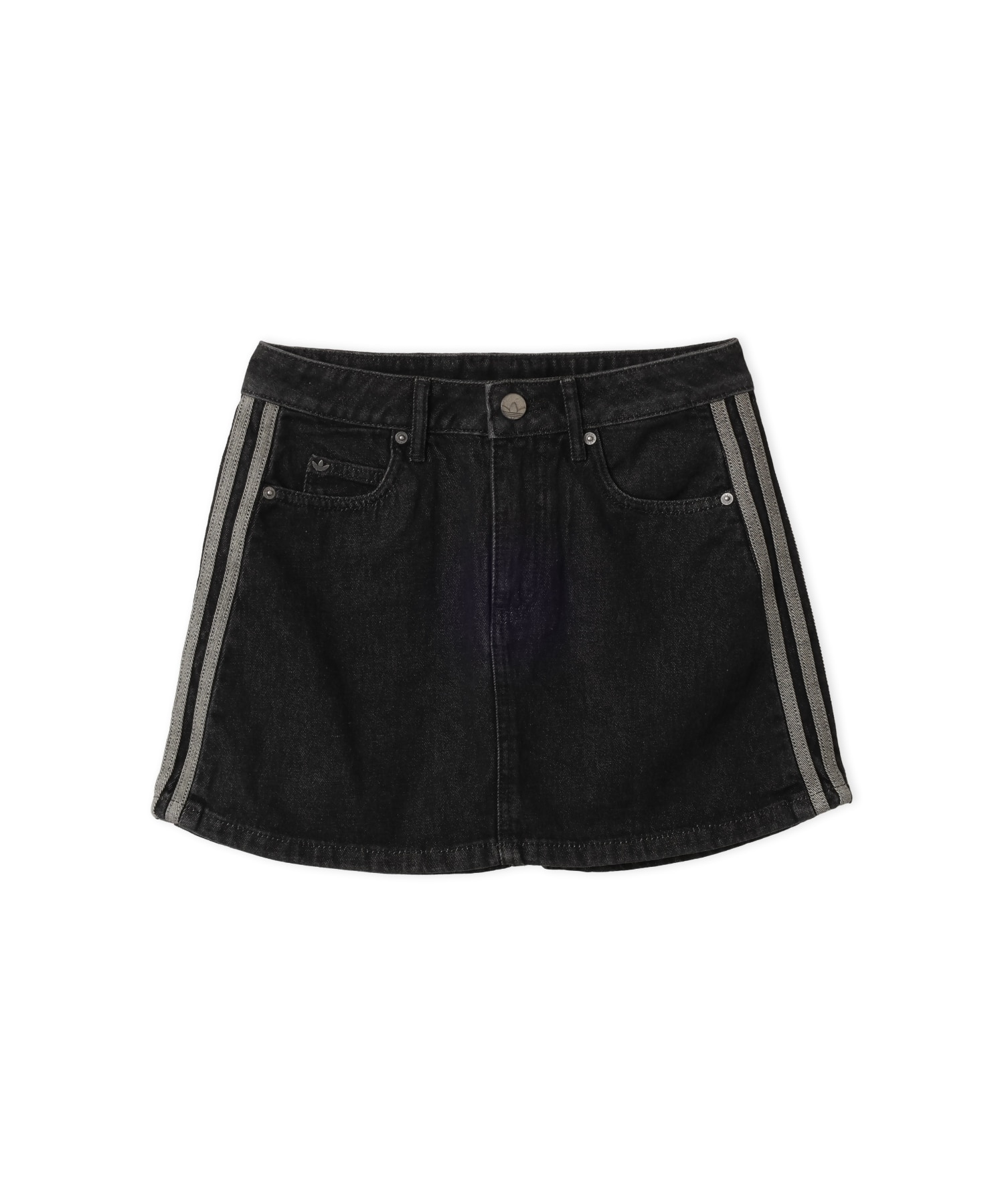 adidas 3 STRIPES MINI SKIRT DENIM トゥルーブラックデニムのメイン画像