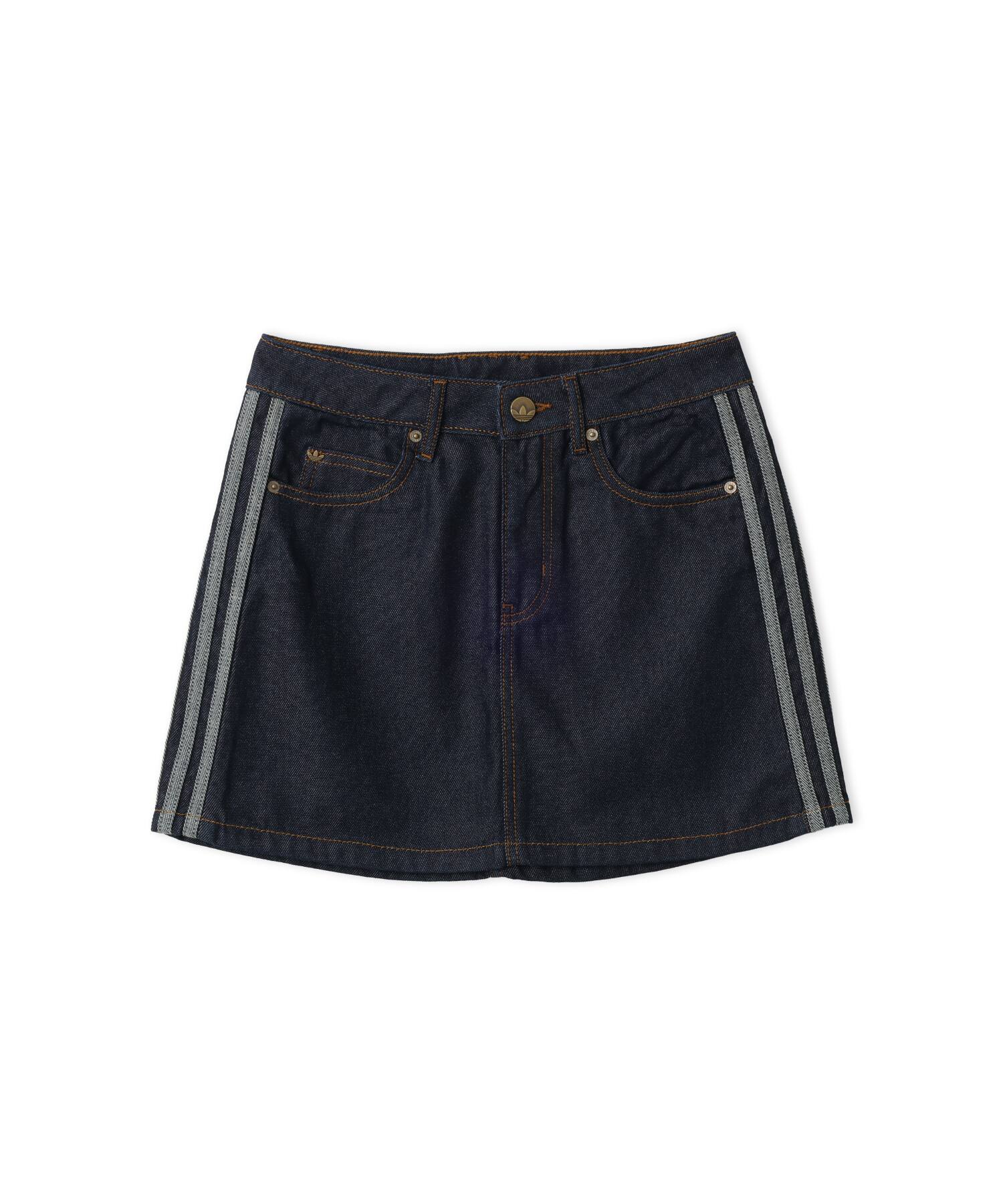 adidas 3 STRIPES MINI SKIRT DENIM インディゴデニムのメイン画像
