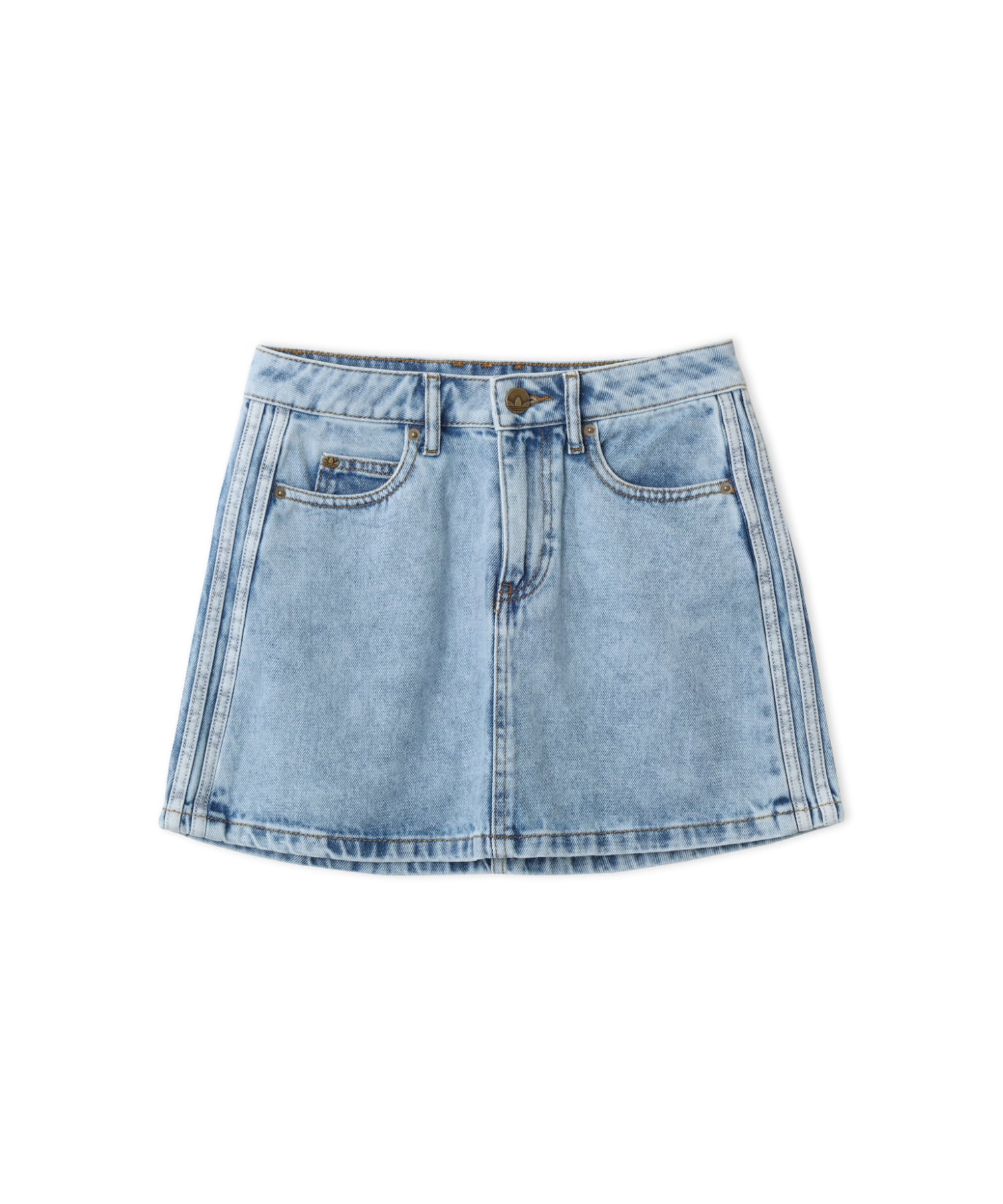 adidas 3 STRIPES MINI SKIRT DENIM ライトデニムのメイン画像