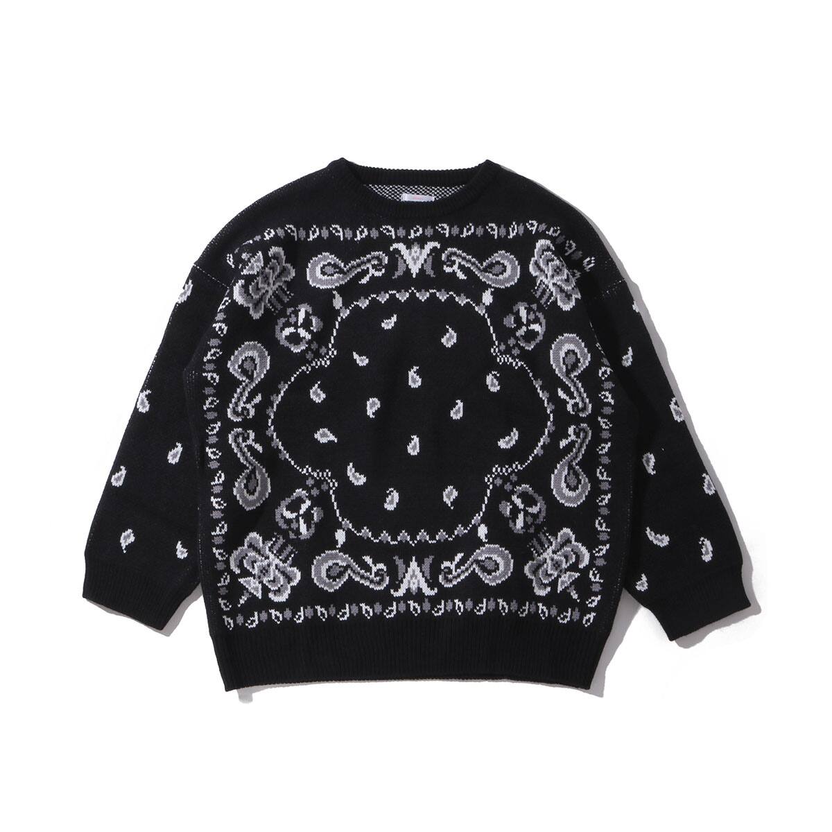 atmos pink バンダナ柄ニットプルオーバー TX BLK 19HO-I_photo_large