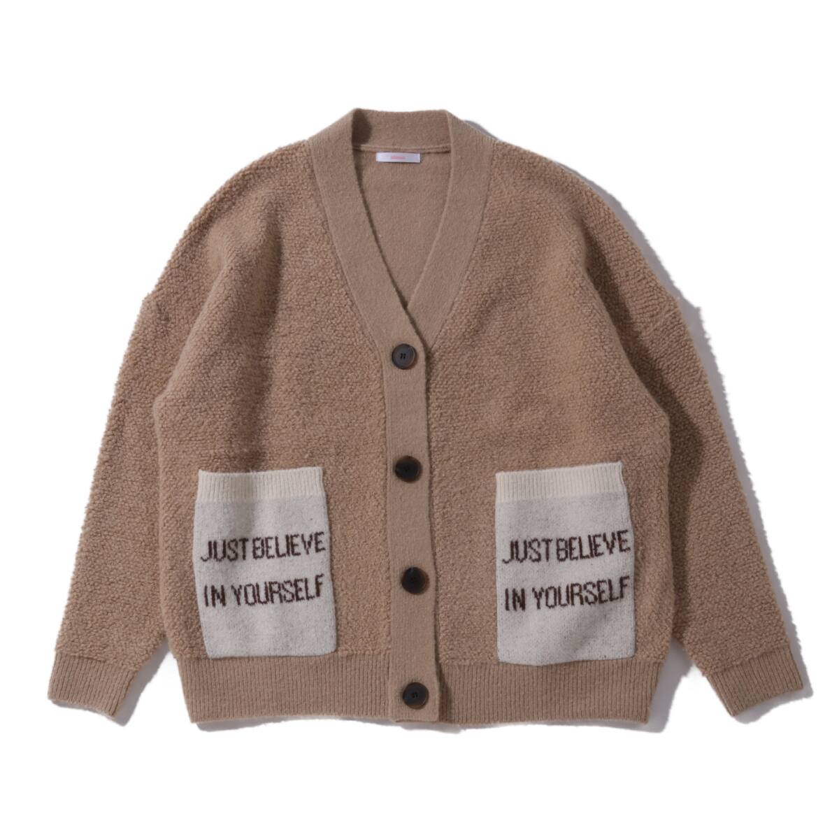 atmos pink ロゴ ポケット ニットカーデ TX BEIGE 19HO-I_photo_large