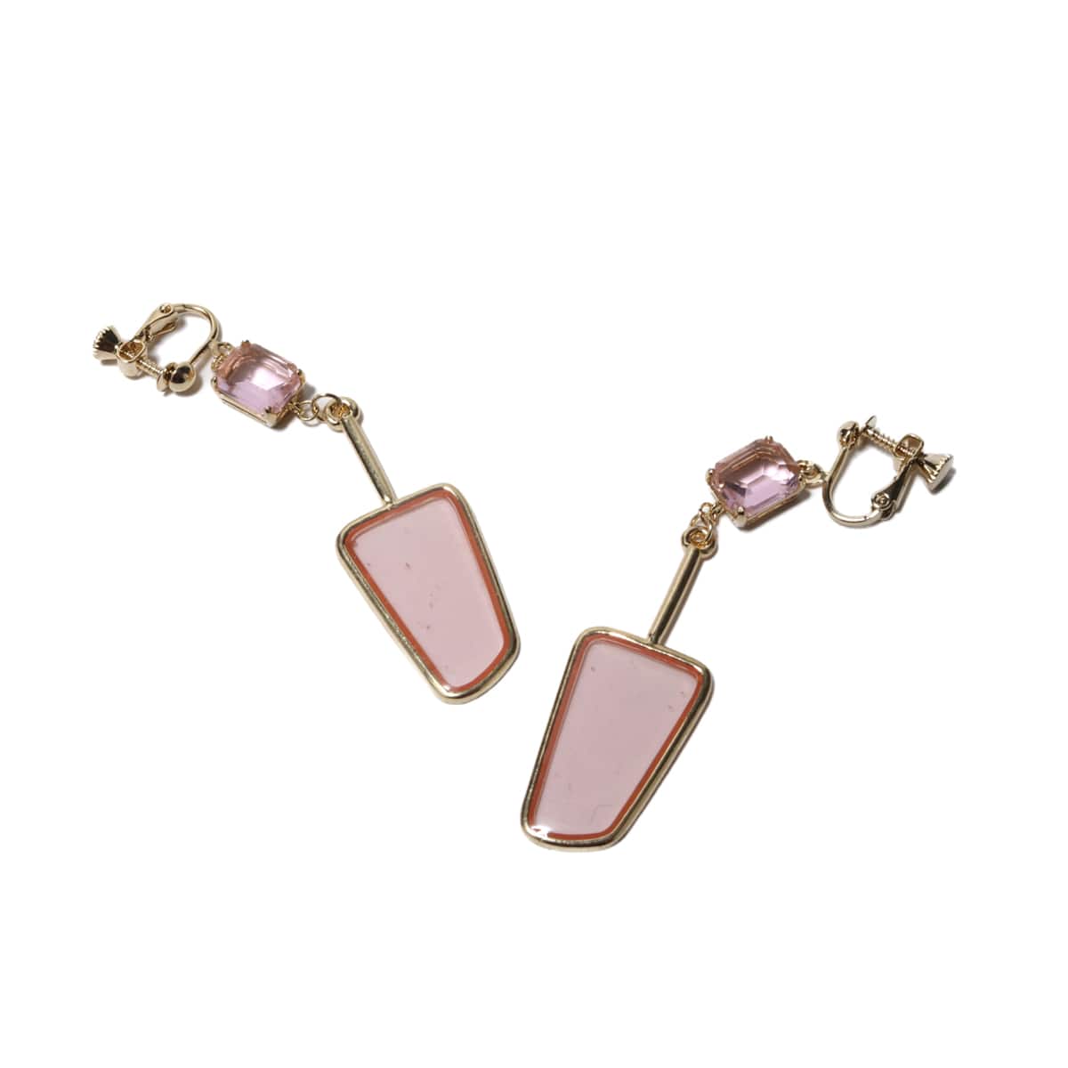 atmos pink カラーストーン プレート イヤリングTX PINKのメイン画像