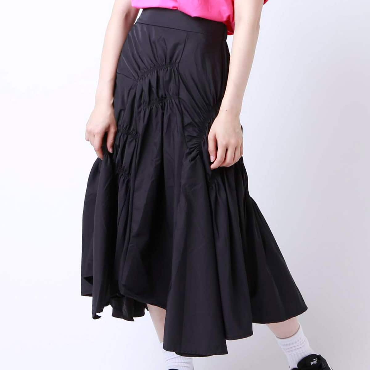 atmos pink しぼりテクスチャー ロングスカートTX BLACK 19SU-I_photo_large