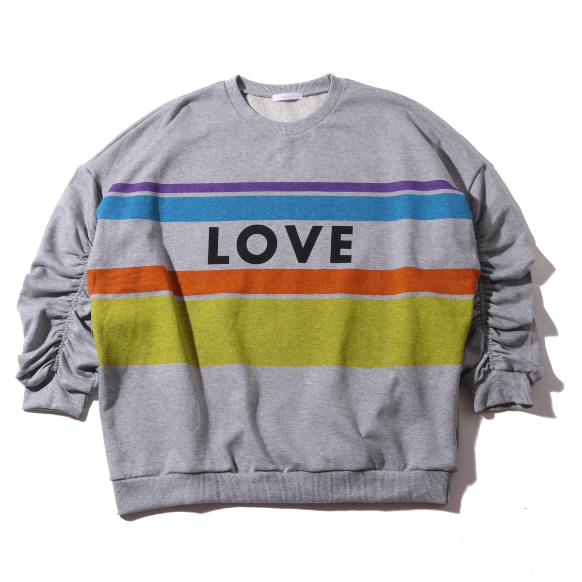 atmos pink LOVEロゴ 袖絞り スウェット GRAYのメイン画像