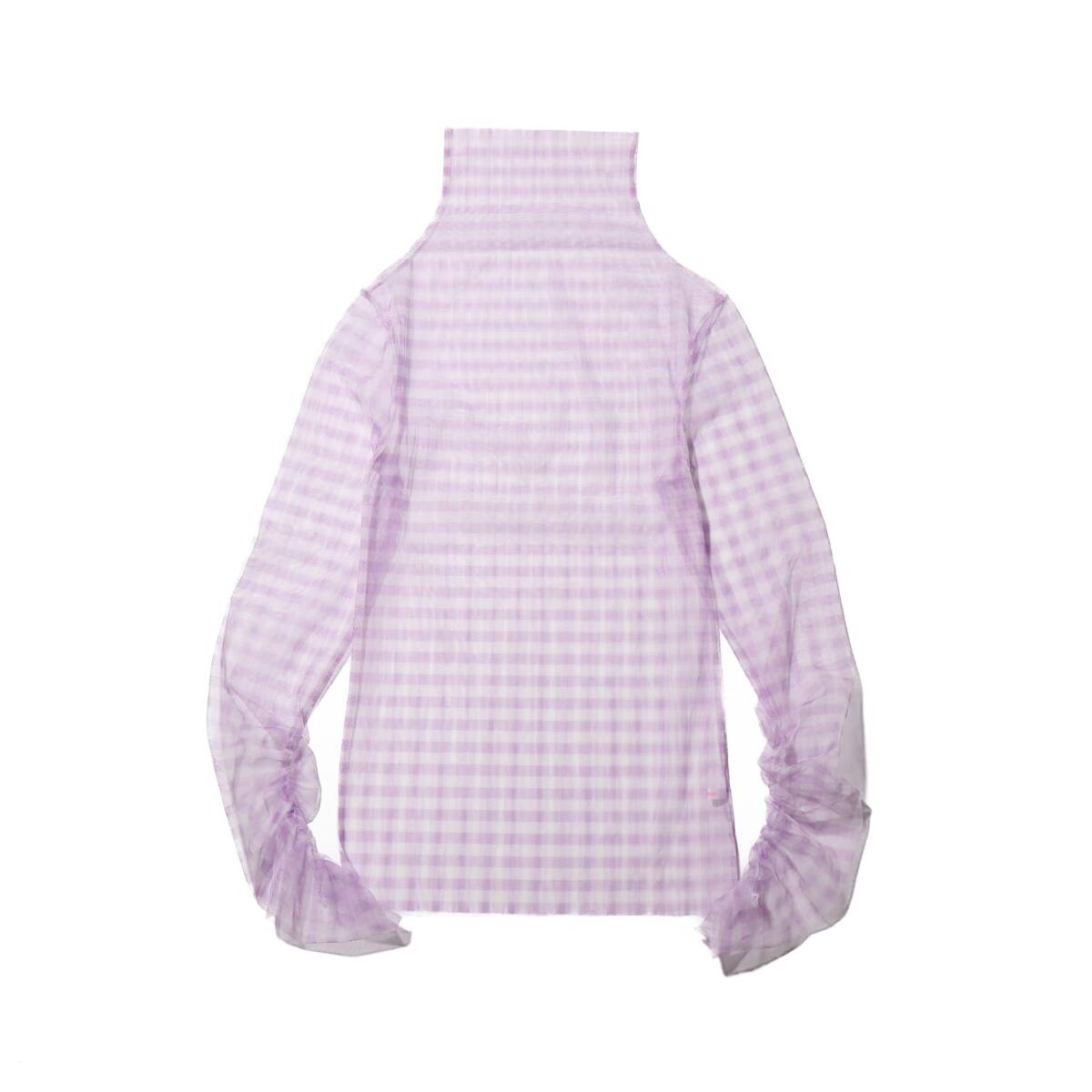atmos pink ギンガムチェック タートル オーガンジー トップス PURPLE 20SP-I_photo_large