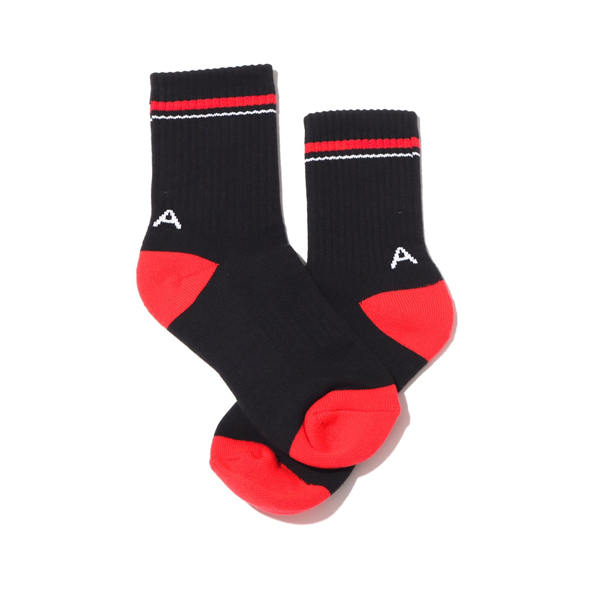 atmos pink Aロゴラインソックス BLACKのメイン画像