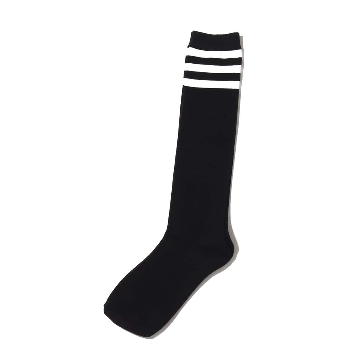 atmos pink モノトーン ライン ハイソックス BLACKのメイン画像
