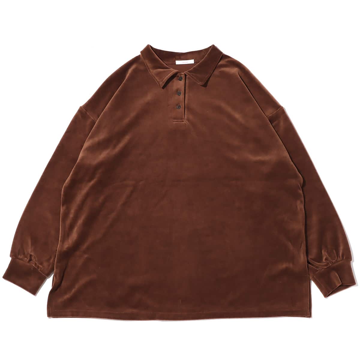 atmos pink ベロア ポロシャツ BROWNのメイン画像