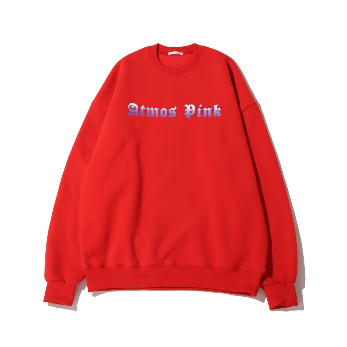 atmos pink グラデーションロゴ クルーネックトップス REDのメイン画像