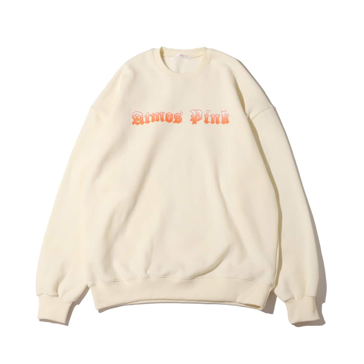 atmos pink グラデーションロゴ クルーネックトップス WHITEのメイン画像