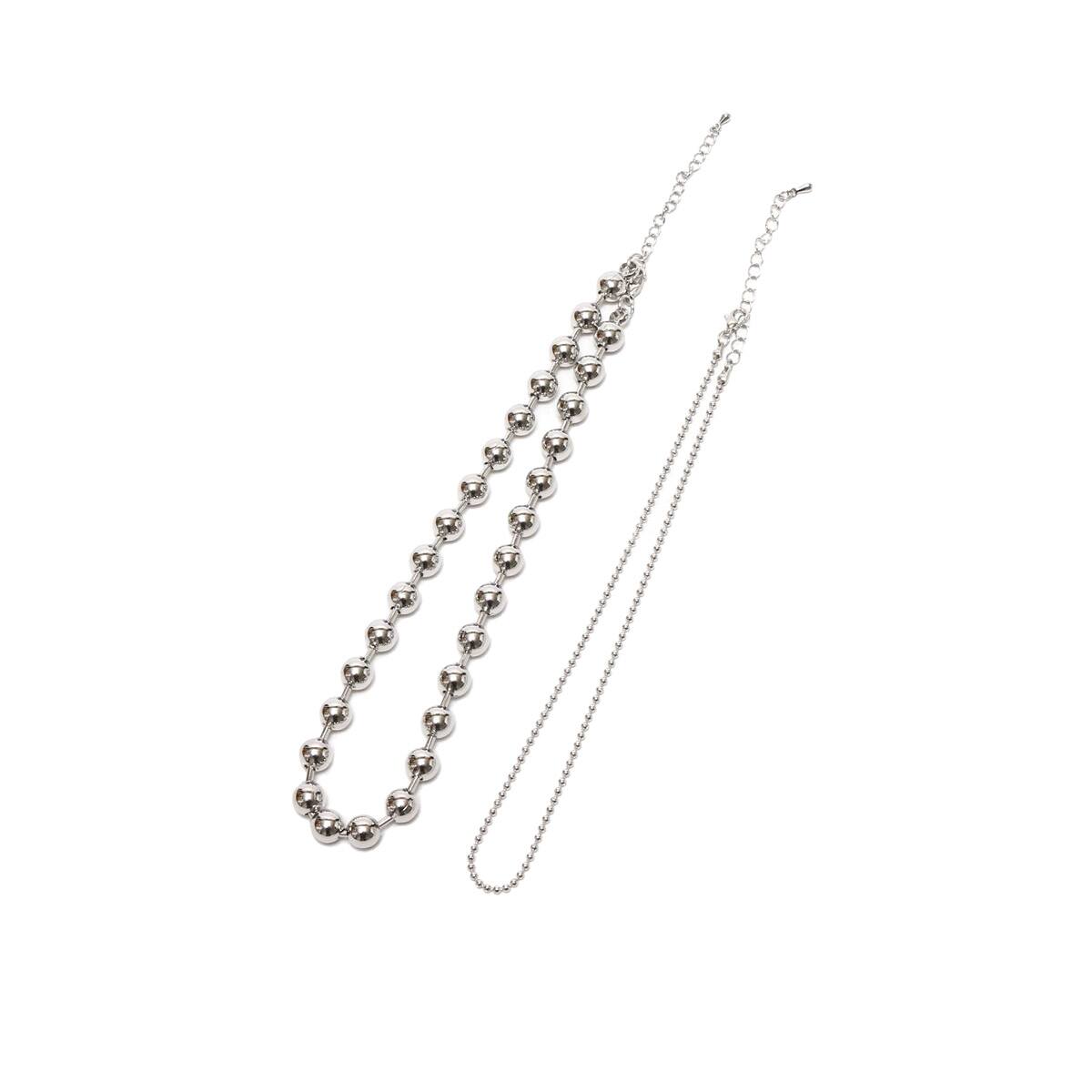atmos pink ボールチェーン 2連ネックレス SILVERのメイン画像