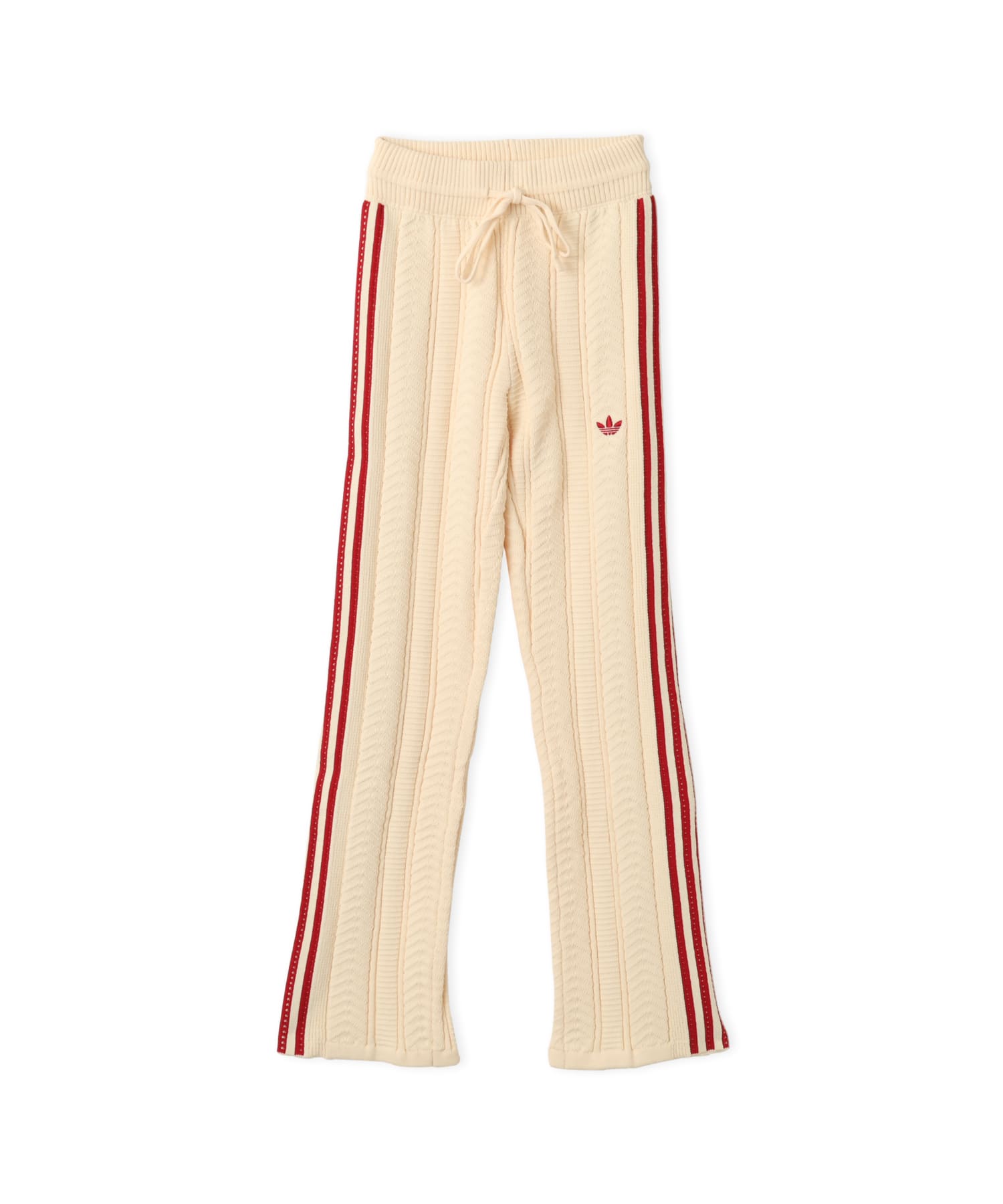 adidas SST WIDE LEG TRACKPANT ウォームバニラ/チームビクトリーレッドのメイン画像