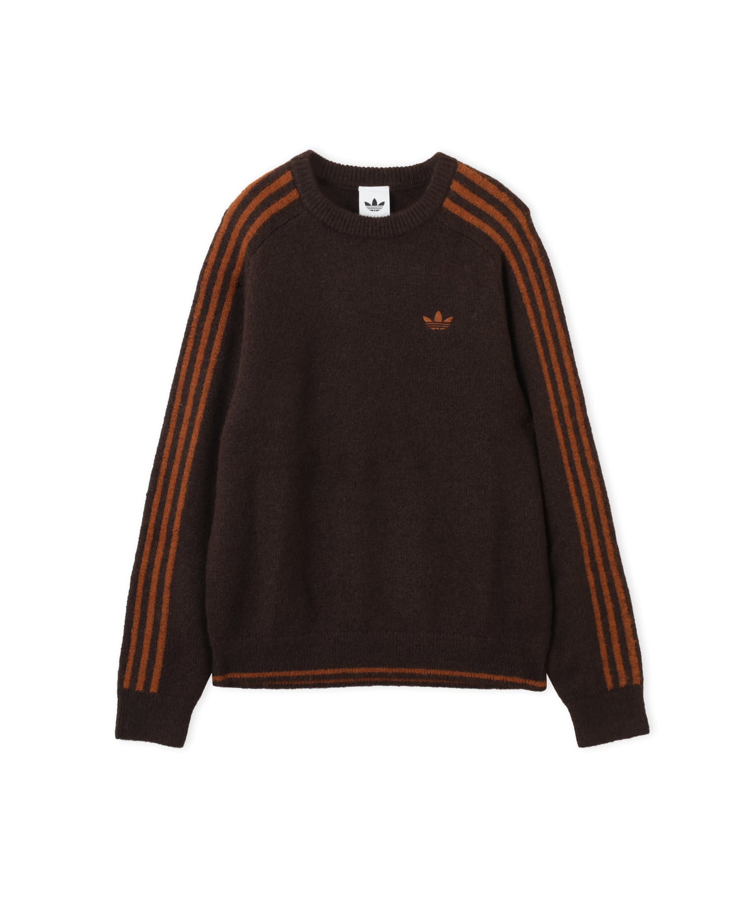 adidas 3 STRIPES FLUFFY KNIT CREW オーロラコーヒーのメイン画像