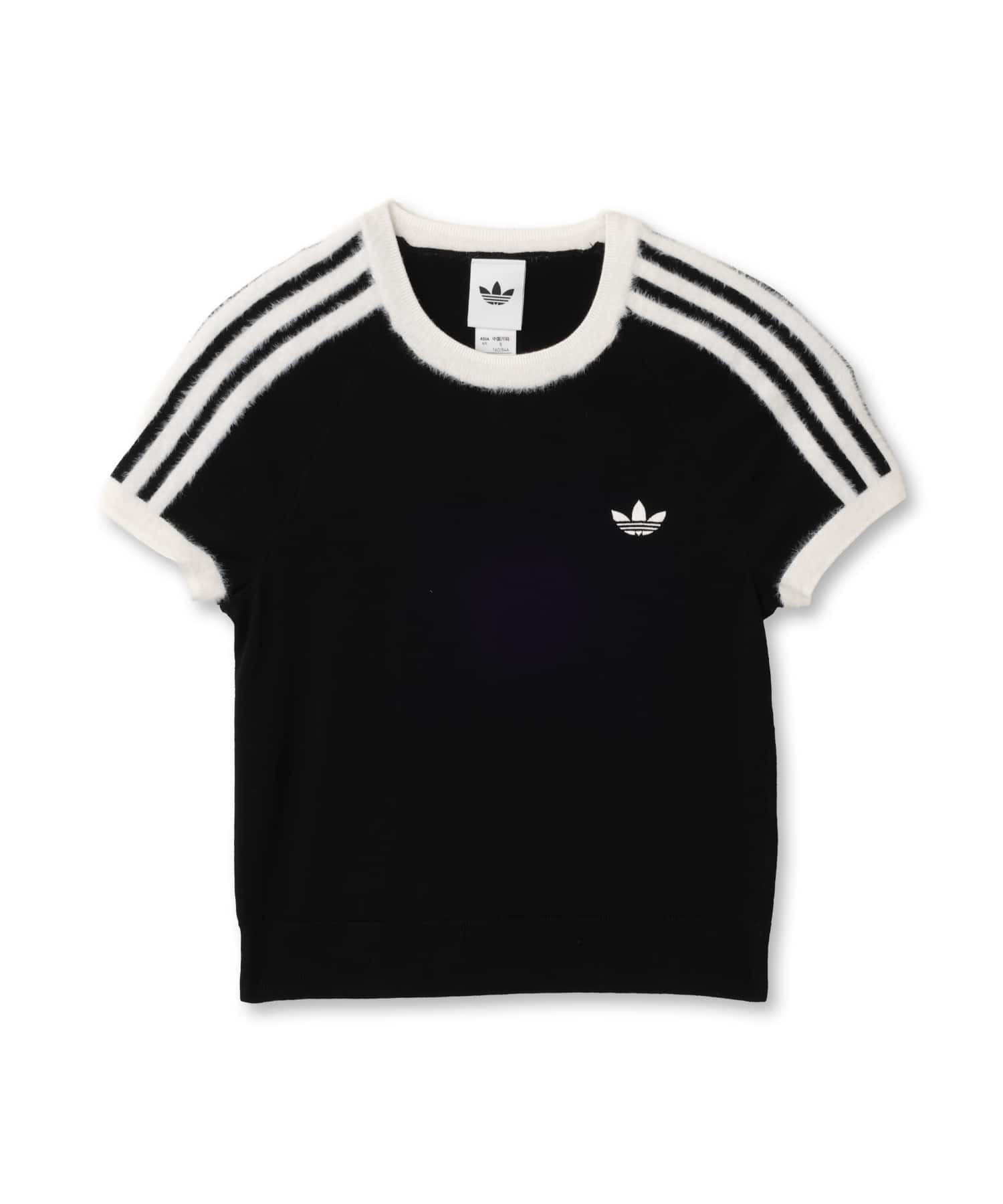 adidas KNITTED TEE ブラック/ホワイトのメイン画像