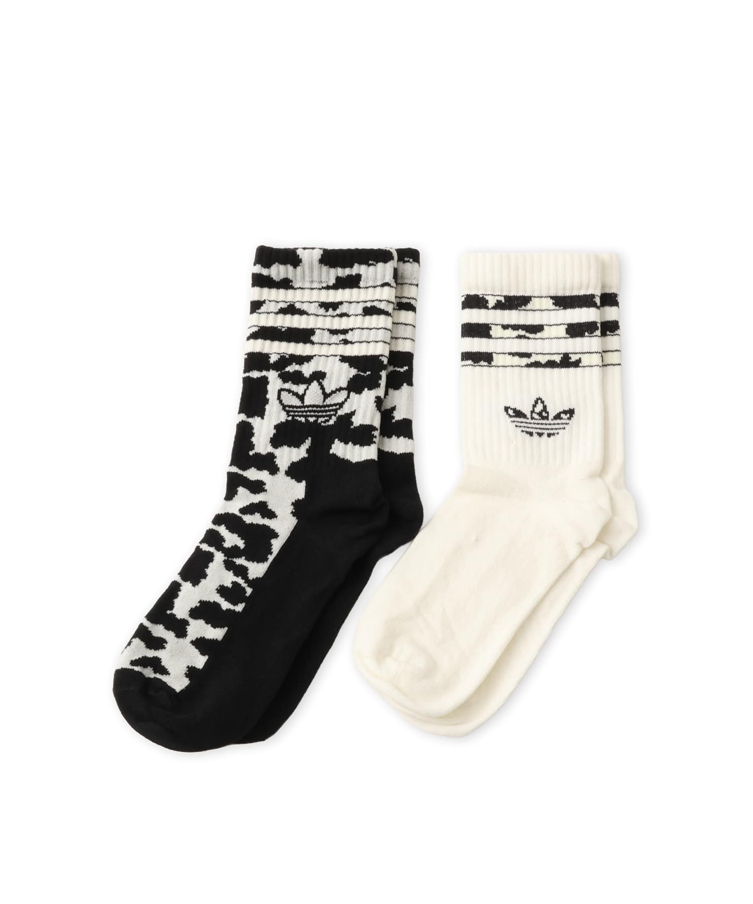 adidas ANIMAL PRINT CREW SOCK 2 PAIRS オフホワイト/ブラックのメイン画像