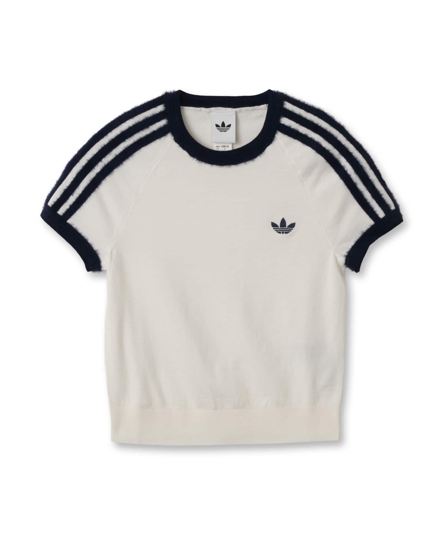 adidas KNITTED TEE クラウドホワイト/ナイトインディゴのメイン画像