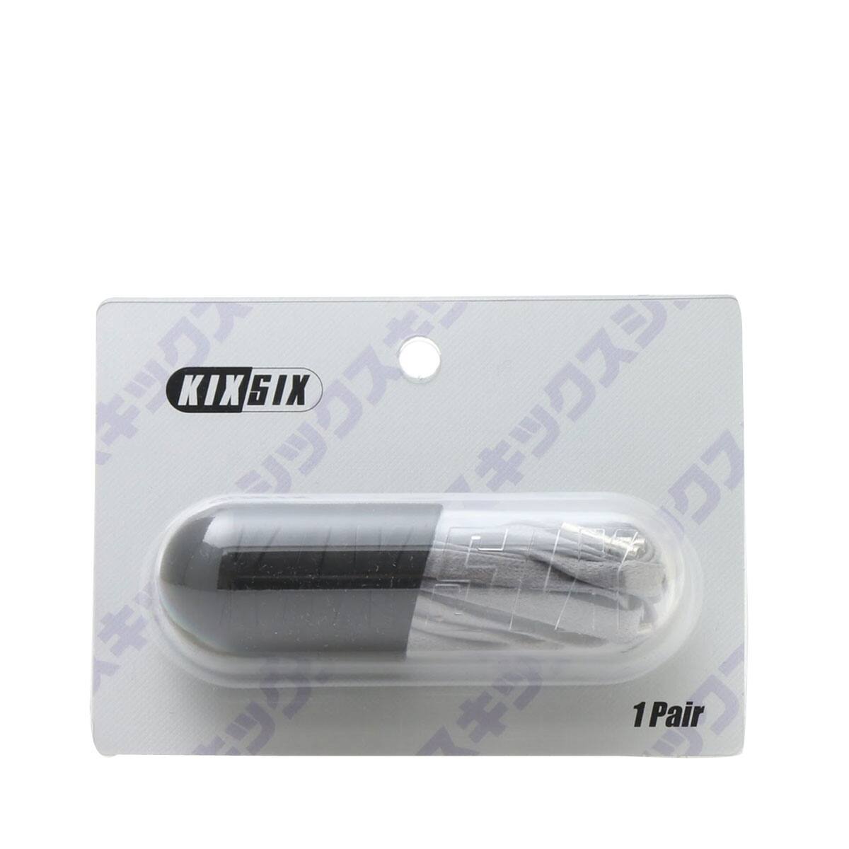 KIXSIX WAXED SHOELACE (CAPSULE) GREY/silver