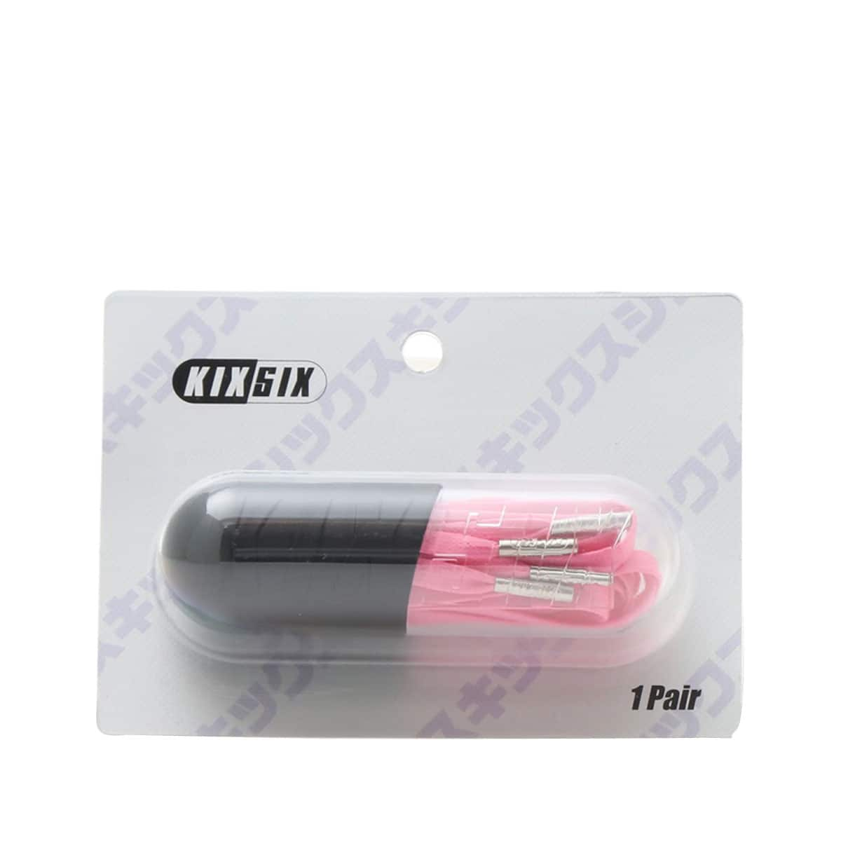 KIXSIX WAXED SHOELACE (CAPSULE) PINK/silver