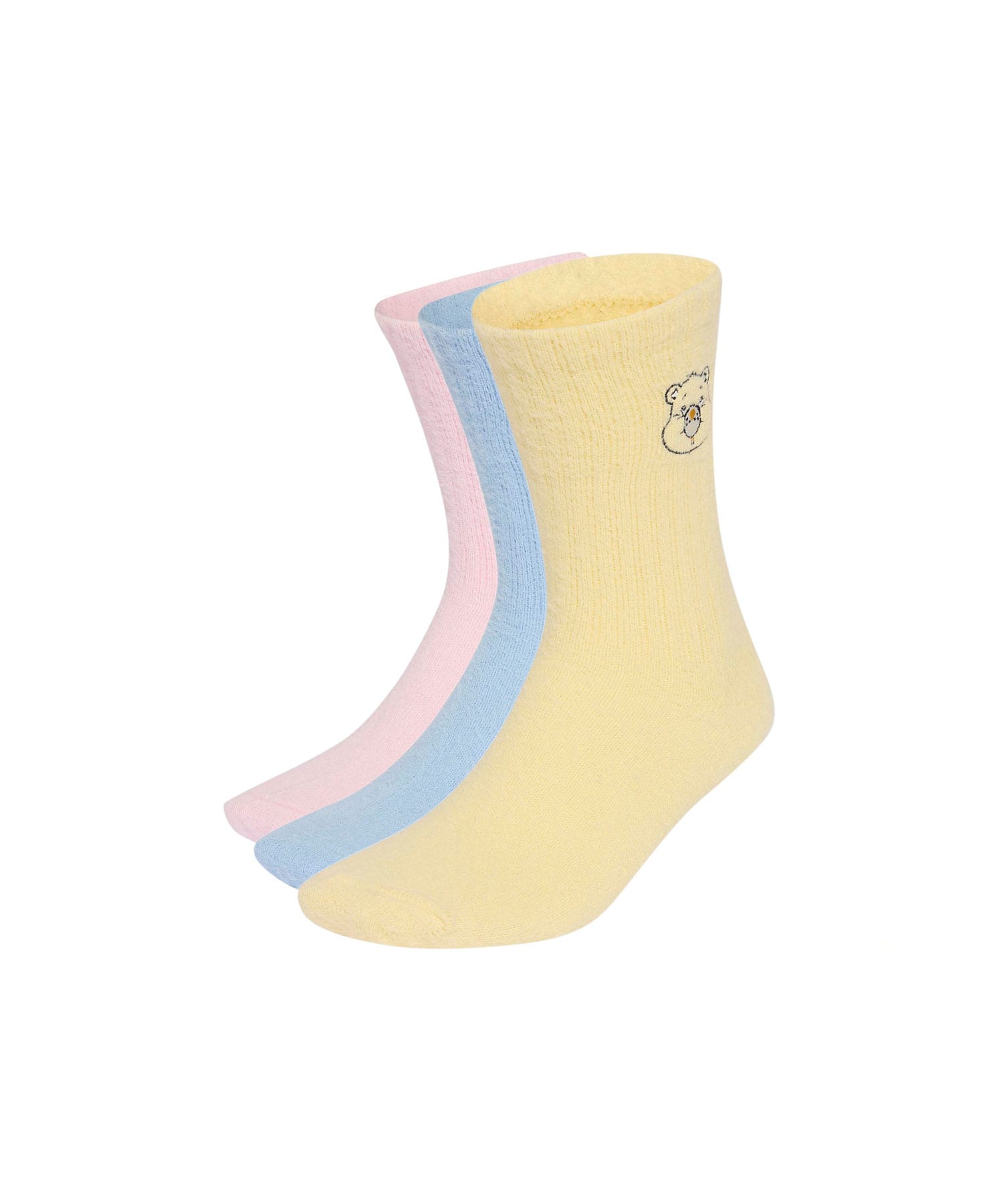 adidas CARE BEARS CREW SOCK 3 PAIRS クリアピンク/クリアスカイ/オールモストイエローのメイン画像