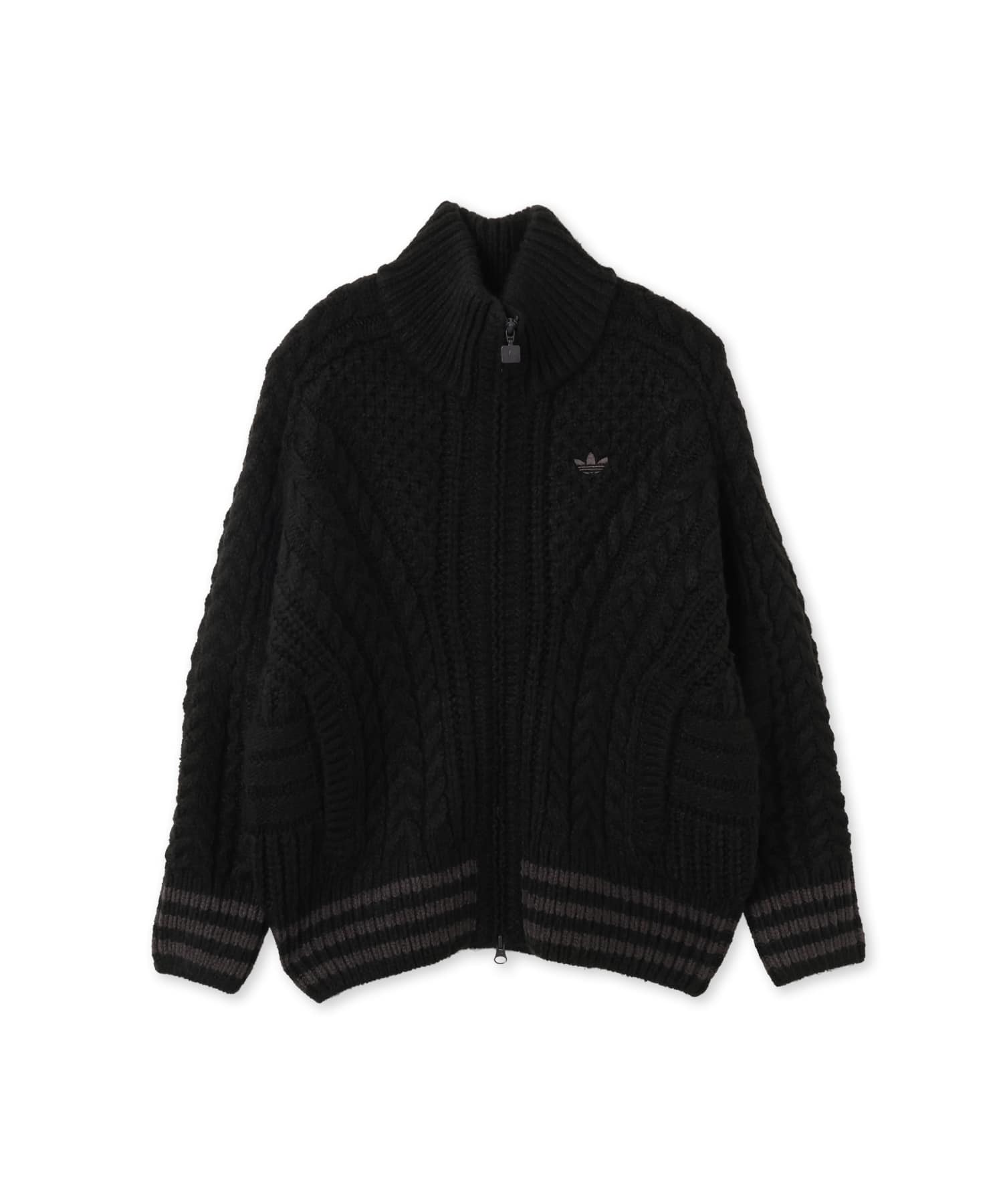 adidas CABLE KNIT FIREBIRD TRACK TOP ブラック/ユーティリティブラックのメイン画像