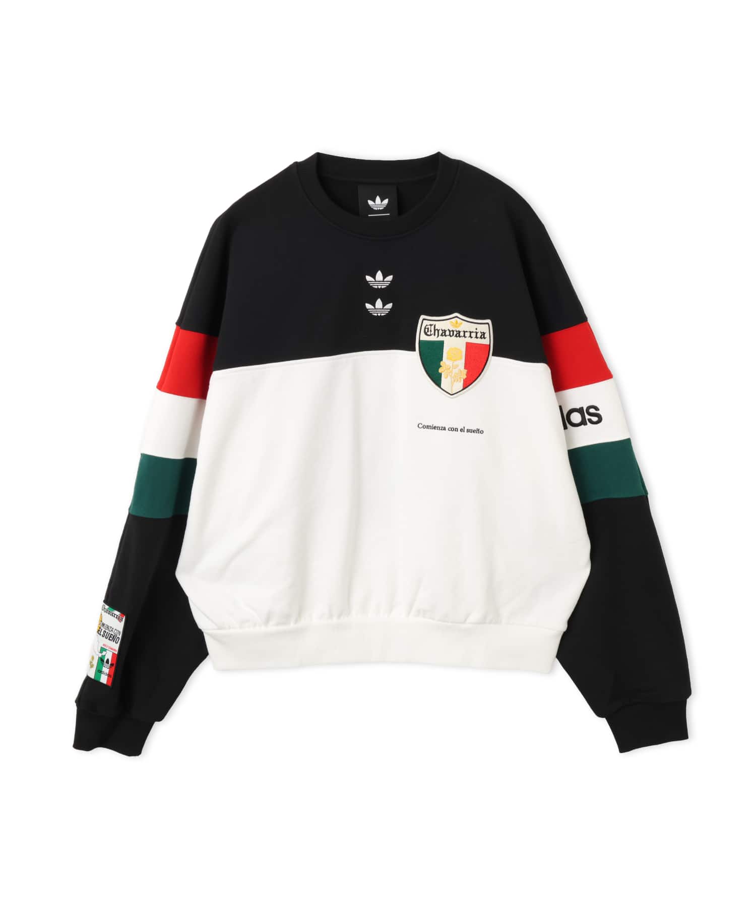 adidas CHAVARRIA FLEECE CREWNECK SWEATSHIRT ブラック/ホワイトのメイン画像