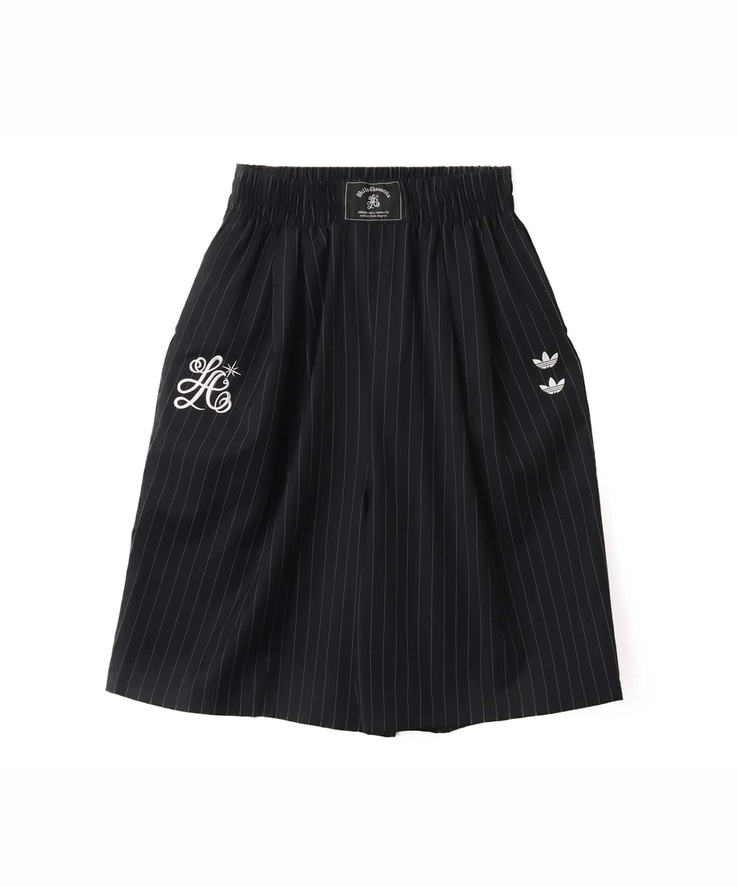 adidas CHAVARRIA PINSTRIPE LONG SHORT ブラック/ホワイト