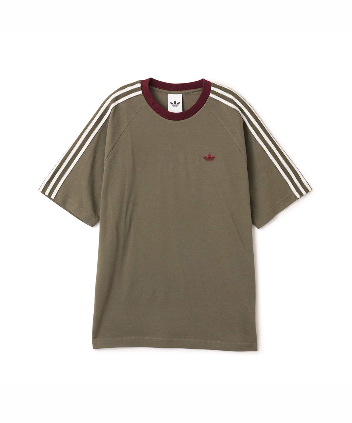 adidas BRITCORE SHORT SLEEVE RINGER T-SHIRT オリーブストレータのメイン画像