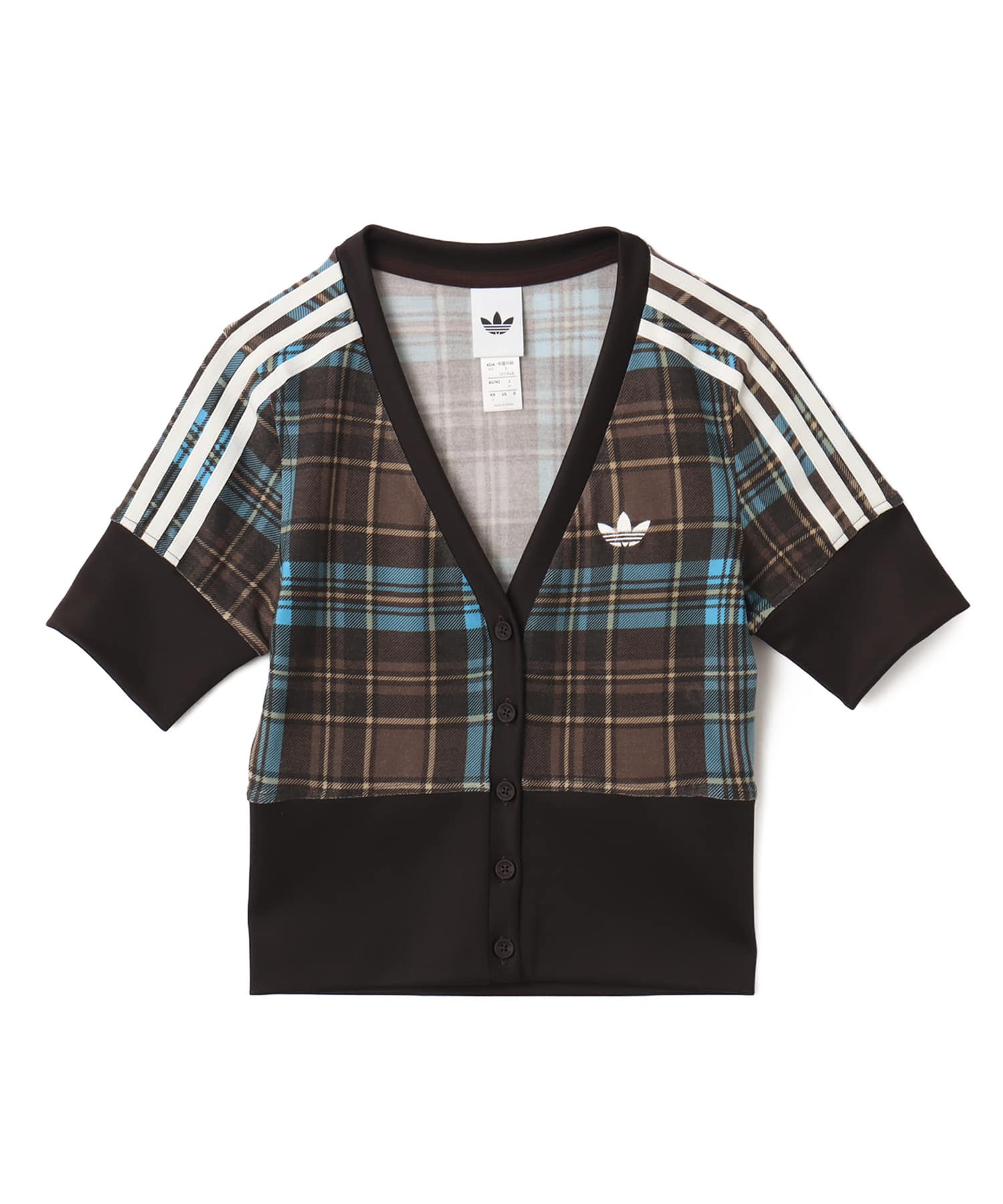 adidas CHECKED V-NECK SHIRT WITH BUTTONS マルチカラーのメイン画像