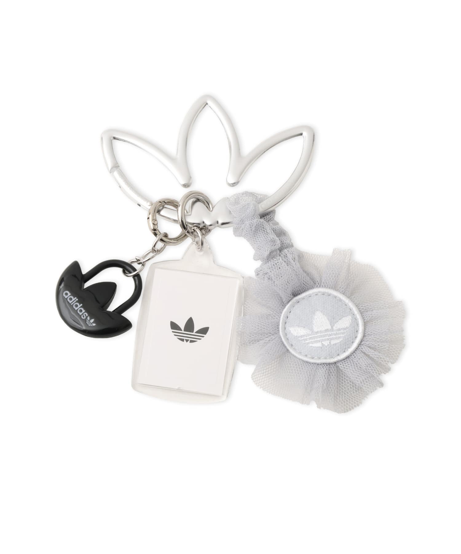 adidas TREFOIL CHARM KEYCHAIN クリアグレーのメイン画像